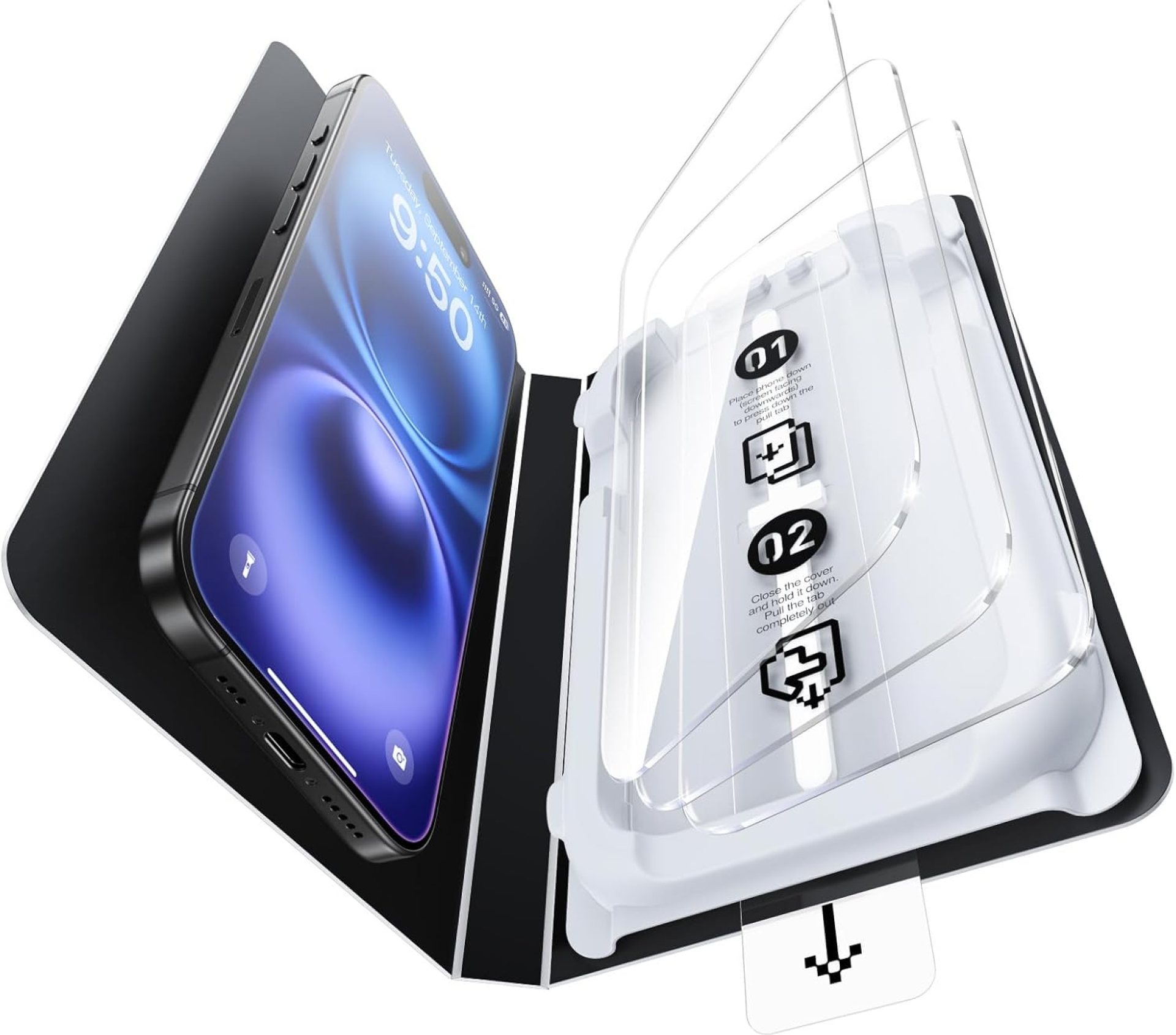 SMARTDEVIL 3 Pack Screen Protector for iPhone 16, Bubble-and-Dust-Free Box, HD Tempered Glass, Military Grade Shatterproof & Ultra Durable, Easy Installation SMARTDEVIL 3 Pack Screen Protector for iPhone 16, Bubble-and-Dust-Free Box, HD Tempered Glass, Military Grade Shatterproof & Ultra Durable, Easy Installation