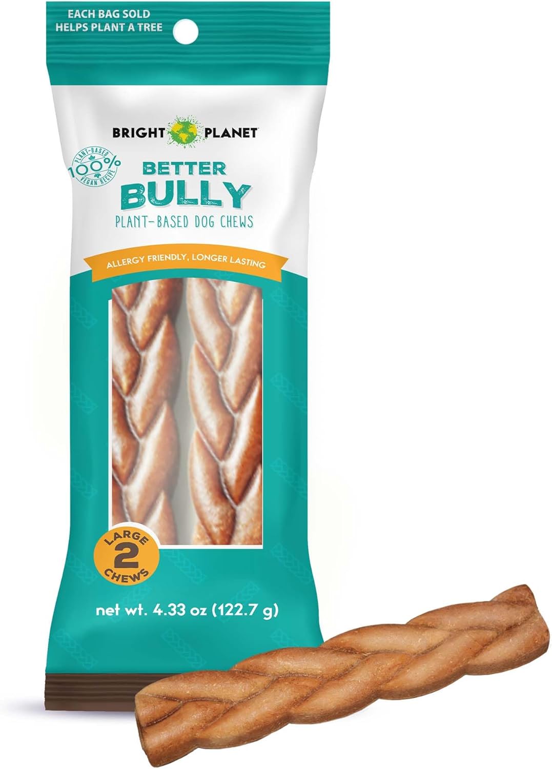 | Better Bully Vegan Dog Chews 2ct Large | Long Lasting Chew | Hypoallergenic Allergy- Friendly Plant-Based | Made in USA | Better Bully Vegan Dog Chews 2ct Large | Long Lasting Chew | Hypoallergenic Allergy- Friendly Plant-Based | Made in USA