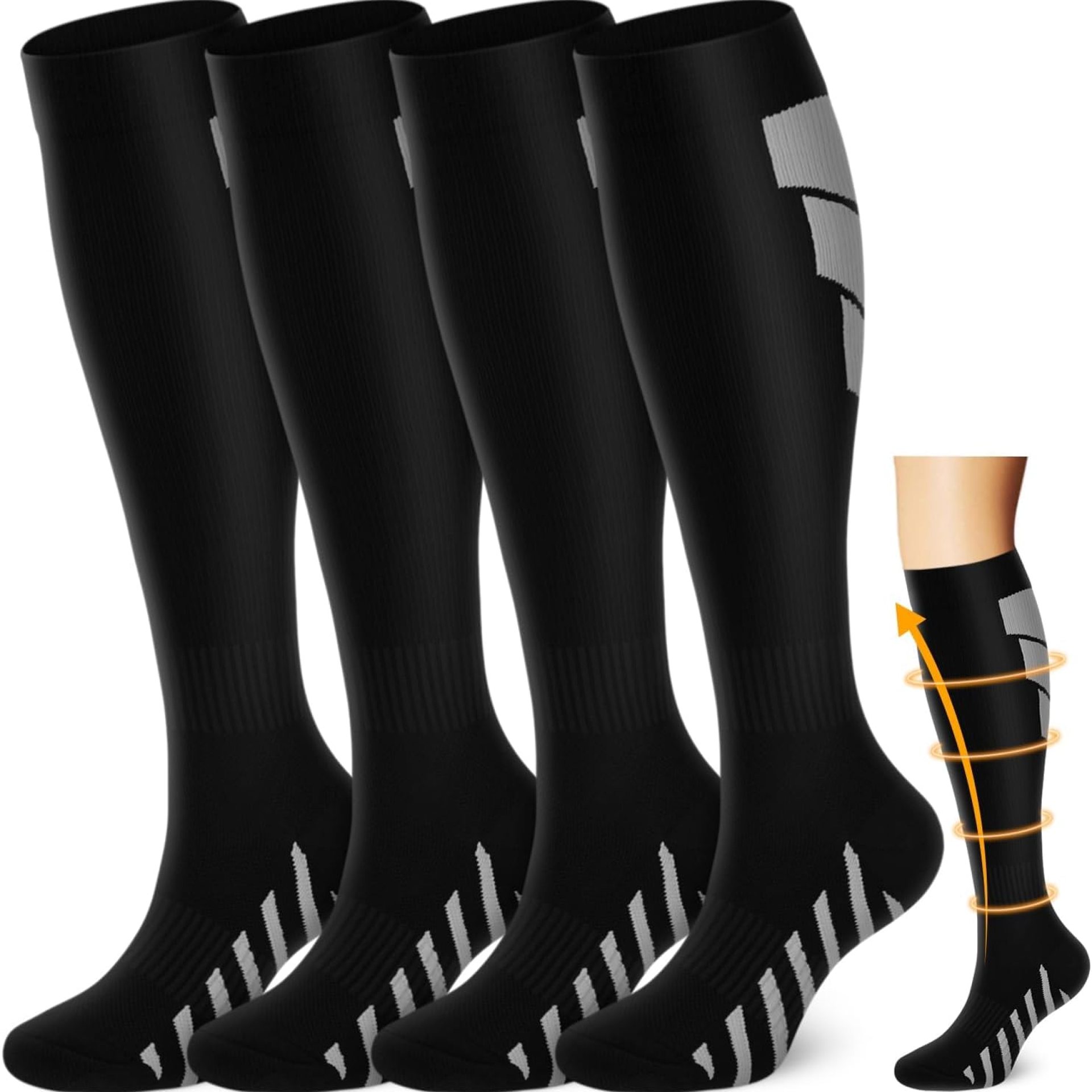 ACTINPUT Copper Compression Socks Men Women Circulation 4 Pairs-Best Support for Nurses,Running,Cycling ACTINPUT Copper Compression Socks Men Women Circulation 4 Pairs-Best Support for Nurses,Running,Cycling