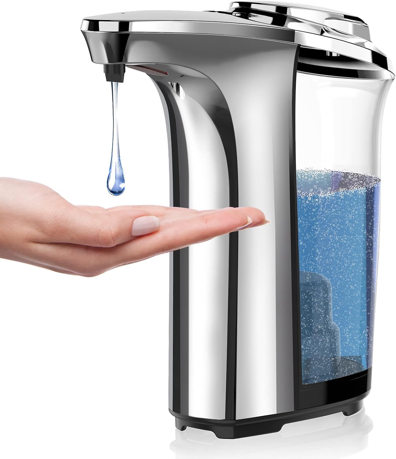 Automatic Soap Dispenser, Touchless Dish Soap Dispenser 17oz/500ml with Infrared Sensor, 5 Adjustable Soap Levels, Liquid Hand Soap Dispenser for Bathroom Kitchen (Silver) Automatic Soap Dispenser, Touchless Dish Soap Dispenser 17oz/500ml with Infrared Sensor, 5 Adjustable Soap Levels, Liquid Hand Soap Dispenser for Bathroom Kitchen (Silver)