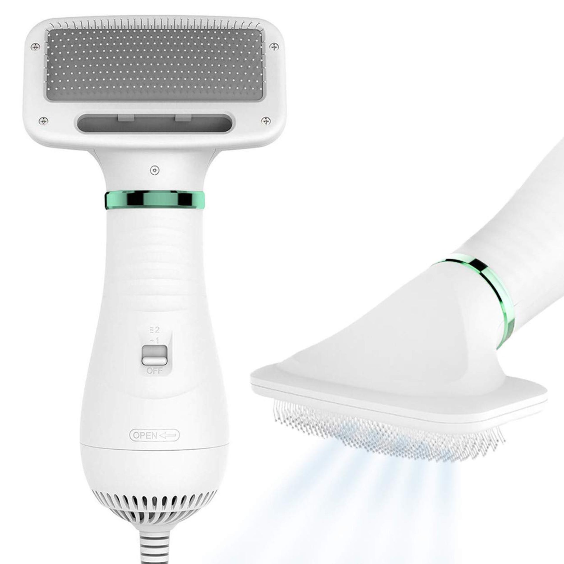 2-in-1 Dog Hair Dryer with Slicker Brush for Small-Sized Dogs and Cats | Pet Hair Dryer | Dog Blow Dryer | 300 Watts, 75-85 dB, Adjustable Temperature, Overheat Protection 2-in-1 Dog Hair Dryer with Slicker Brush for Small-Sized Dogs and Cats | Pet Hair Dryer | Dog Blow Dryer | 300 Watts, 75-85 dB, Adjustable Temperature, Overheat Protection
