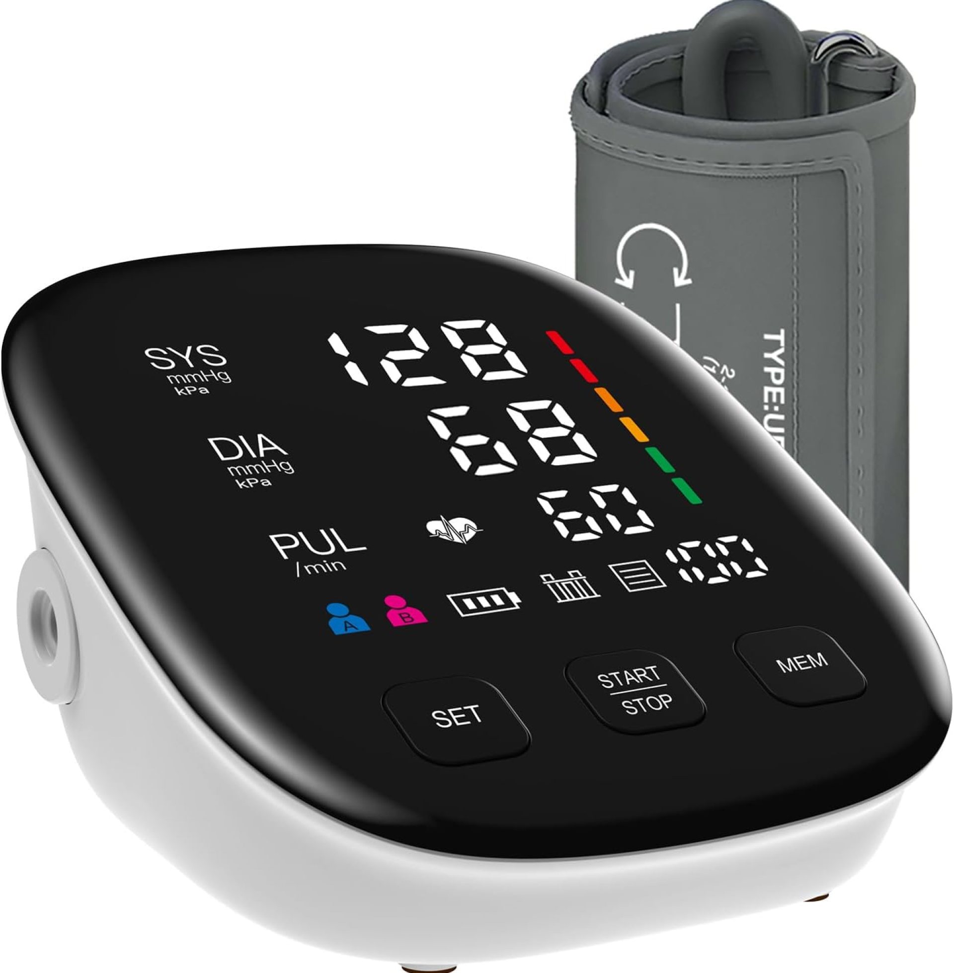 Blood Pressure Monitor, Automatic Upper Arm Blood Pressure Monitors for Home Use with Digital LED Display, Adjustable Blood Pressure Cuff 9-17” with 2×199 Sets Memory (White) Blood Pressure Monitor, Automatic Upper Arm Blood Pressure Monitors for Home Use with Digital LED Display, Adjustable Blood Pressure Cuff 9-17” with 2×199 Sets Memory (White)