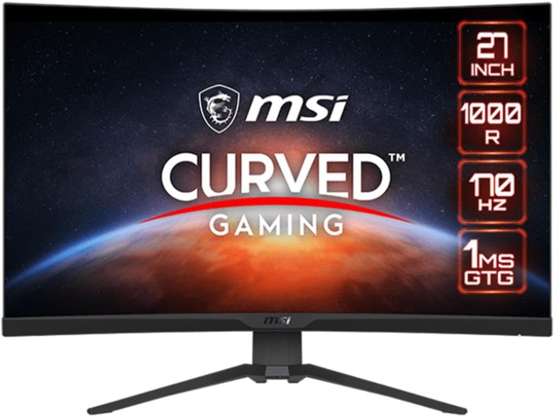 MSI MAG275CQRF QD, 27″ Gaming Monitor, 2560 x 1440 (QHD) Rapid VA with Quantum Dot, 1 ms, 170Hz, FreeSync Premium, HDR Ready, 1000R, HDMI, DisplayPort, Tilt and Height Adjustable.,Black MSI MAG275CQRF QD, 27″ Gaming Monitor, 2560 x 1440 (QHD) Rapid VA with Quantum Dot, 1 ms, 170Hz, FreeSync Premium, HDR Ready, 1000R, HDMI, DisplayPort, Tilt and Height Adjustable.,Black