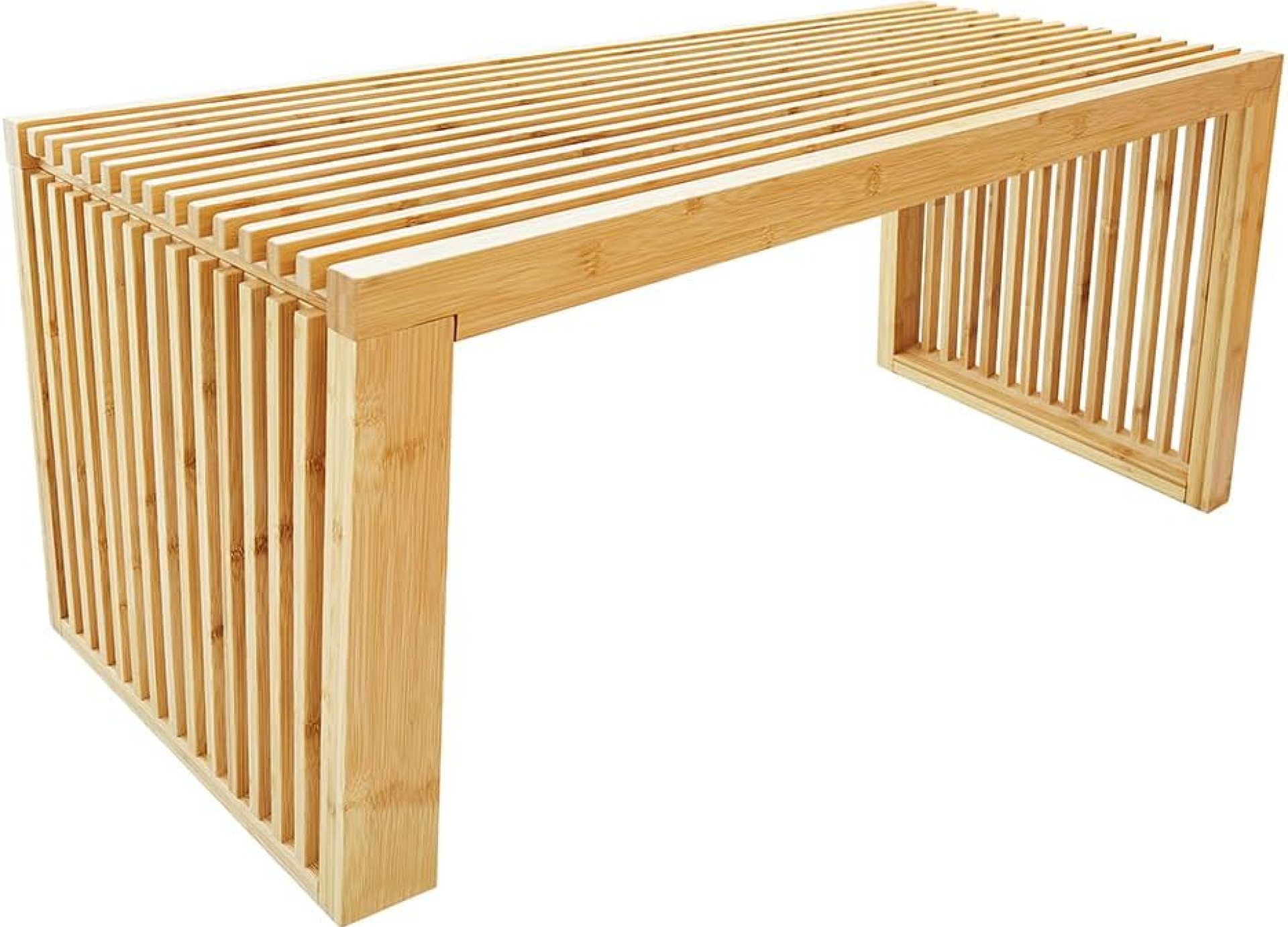 Versatile Wooden Slatted Bench – Sleek Modern Design for Dining, Entryway, Bedroom – Indoor Use with Storage Capability for Home, Kitchen, Bathroom & Beyond (Natural) Versatile Wooden Slatted Bench – Sleek Modern Design for Dining, Entryway, Bedroom – Indoor Use with Storage Capability for Home, Kitchen, Bathroom & Beyond (Natural)