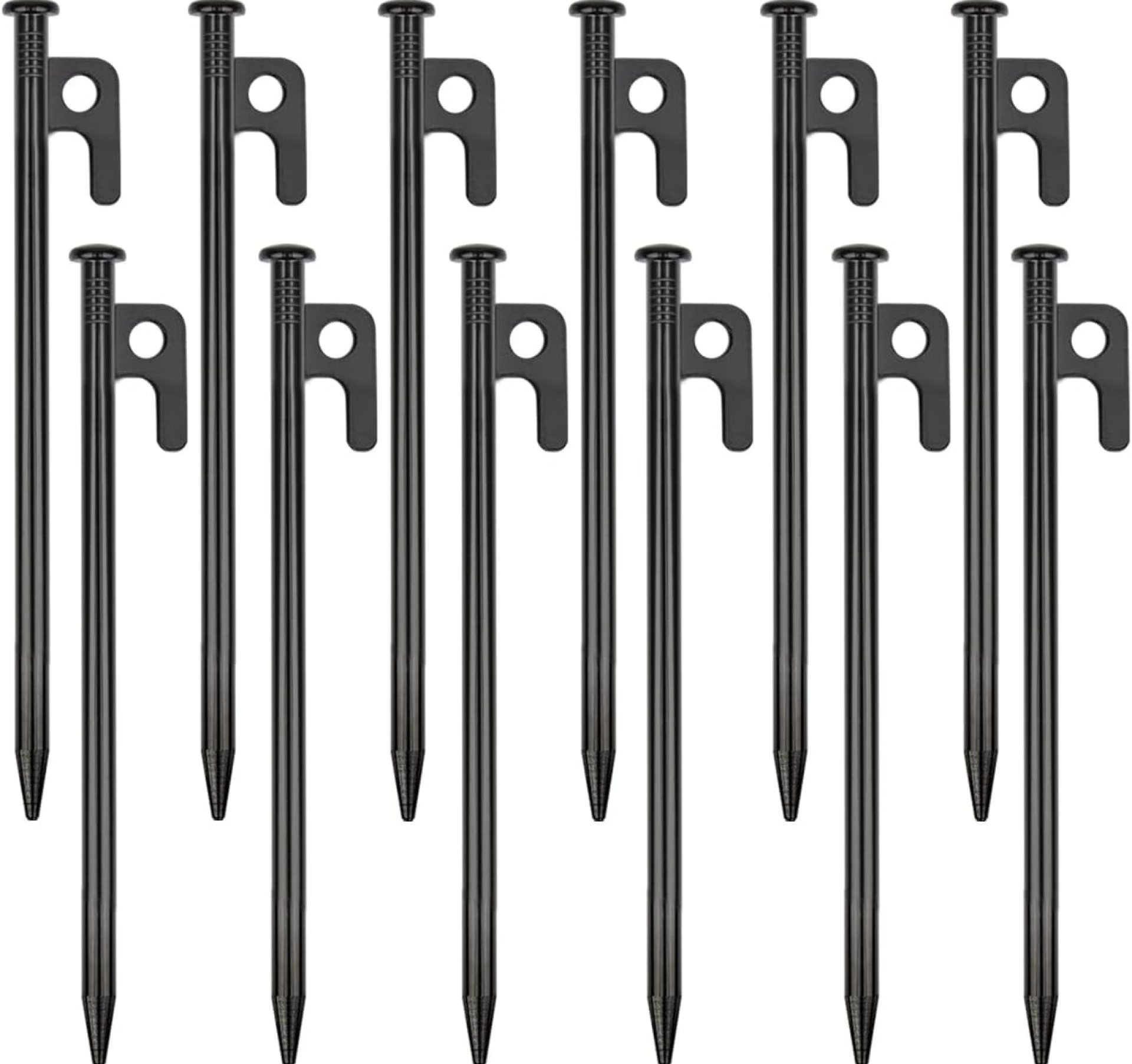 12 Pack Tent Stakes Heavy Duty Metal Tent Pegs for Camping Steel Tent Stakes 8 inch Unbreakable and Inflexible 12 Pack Tent Stakes Heavy Duty Metal Tent Pegs for Camping Steel Tent Stakes 8 inch Unbreakable and Inflexible