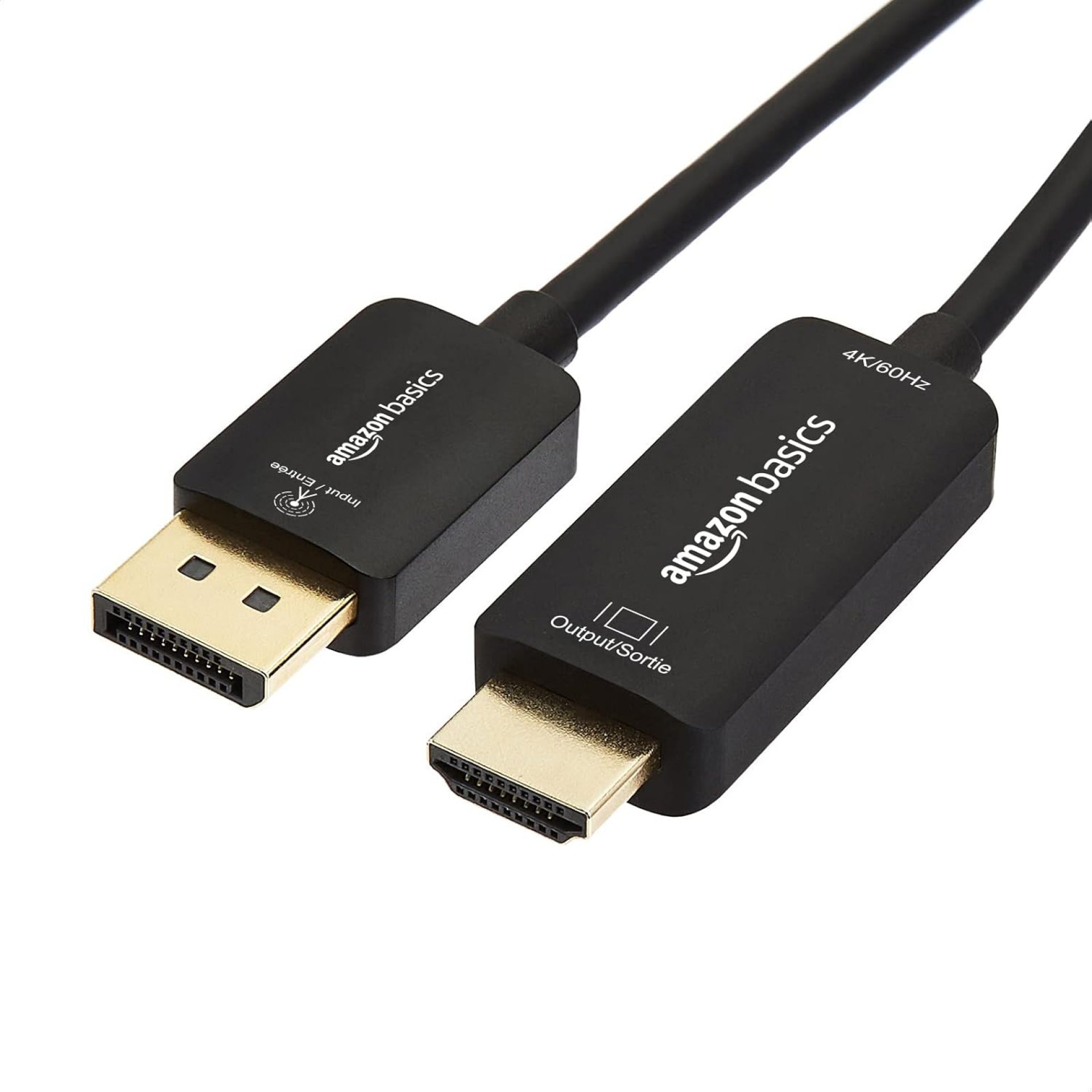 Amazon Basics DisplayPort to HDMI Adapter Cable for Monitors, Projector 1080p, 1920×1200, 4K@60Hz, 6 ft, Gold-Plated Plug, Black Amazon Basics DisplayPort to HDMI Adapter Cable for Monitors, Projector 1080p, 1920×1200, 4K@60Hz, 6 ft, Gold-Plated Plug, Black