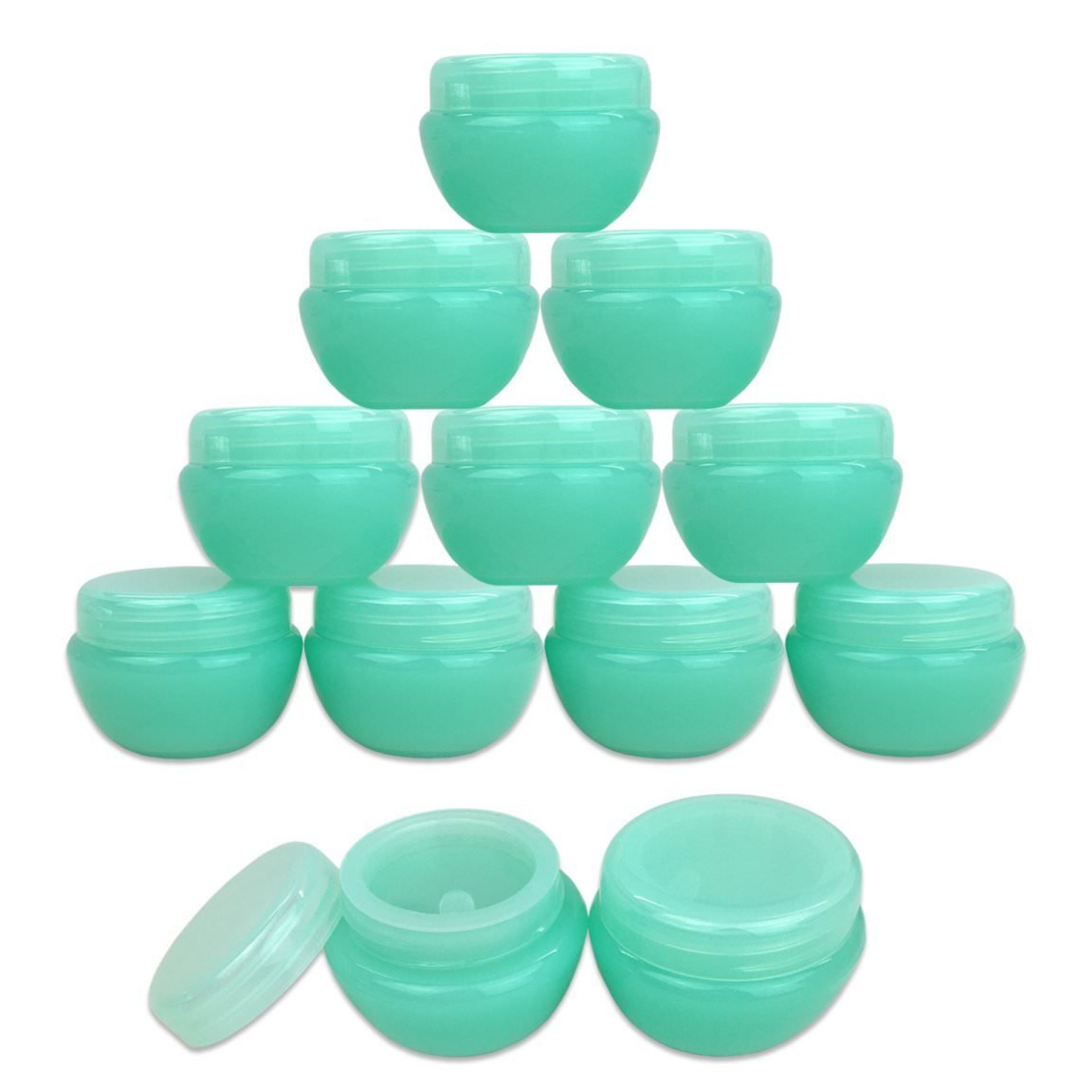 10 Pieces 10 Gram Round Cosmetic Containers Empty Clear Travel Jar Pot with Inner Liner for Pills, Medication, Ointments and Other Beauty and Health Aids, Mint 10 Pieces 10 Gram Round Cosmetic Containers Empty Clear Travel Jar Pot with Inner Liner for Pills, Medication, Ointments and Other Beauty and Health Aids, Mint