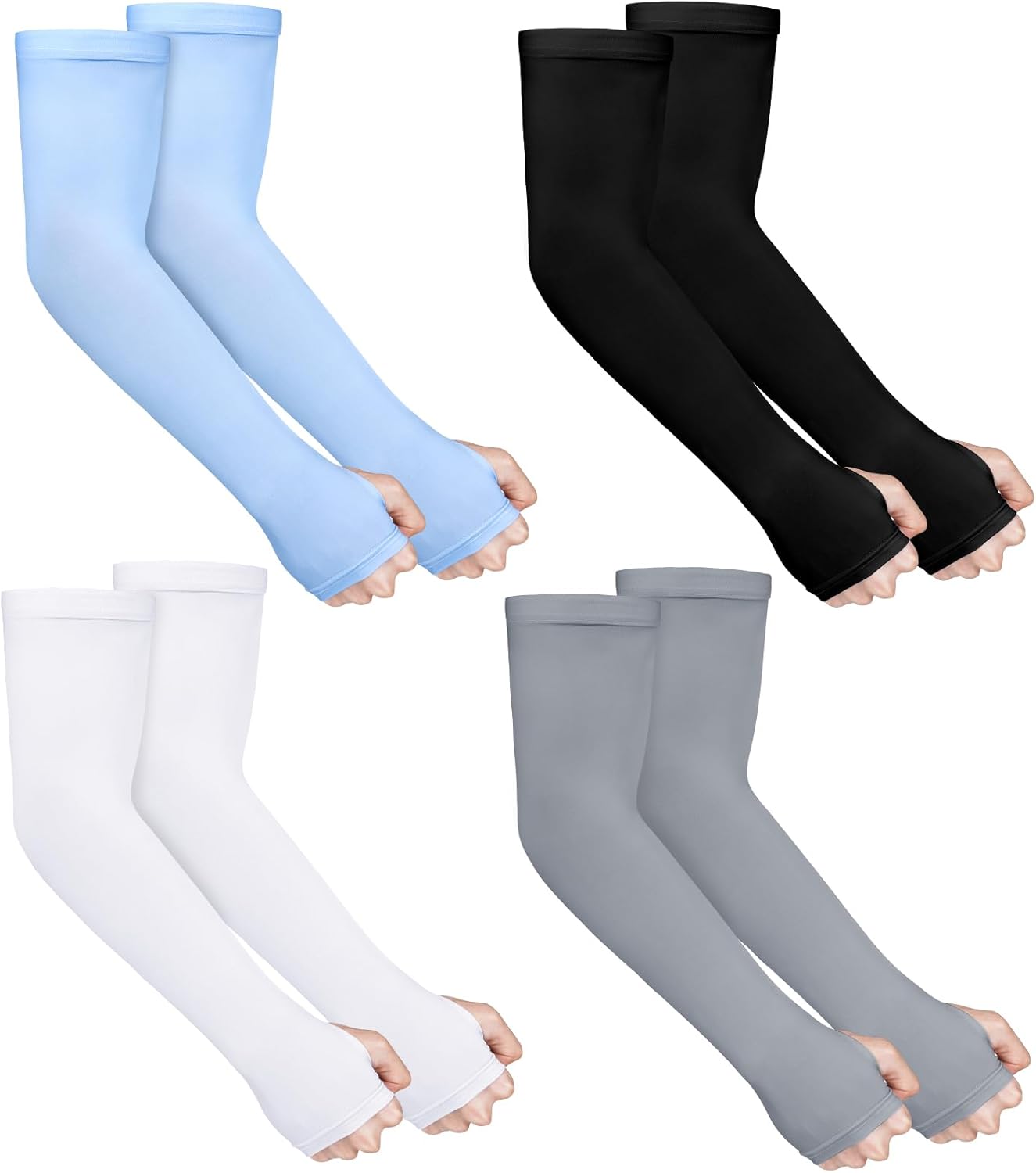 4 Pairs Gardening Sleeves Anti-Slip Arm Protection with Thumb Hole Sun Sleeve Cooling Arm Sleeves for Women Men Outdoor 4 Pairs Gardening Sleeves Anti-Slip Arm Protection with Thumb Hole Sun Sleeve Cooling Arm Sleeves for Women Men Outdoor