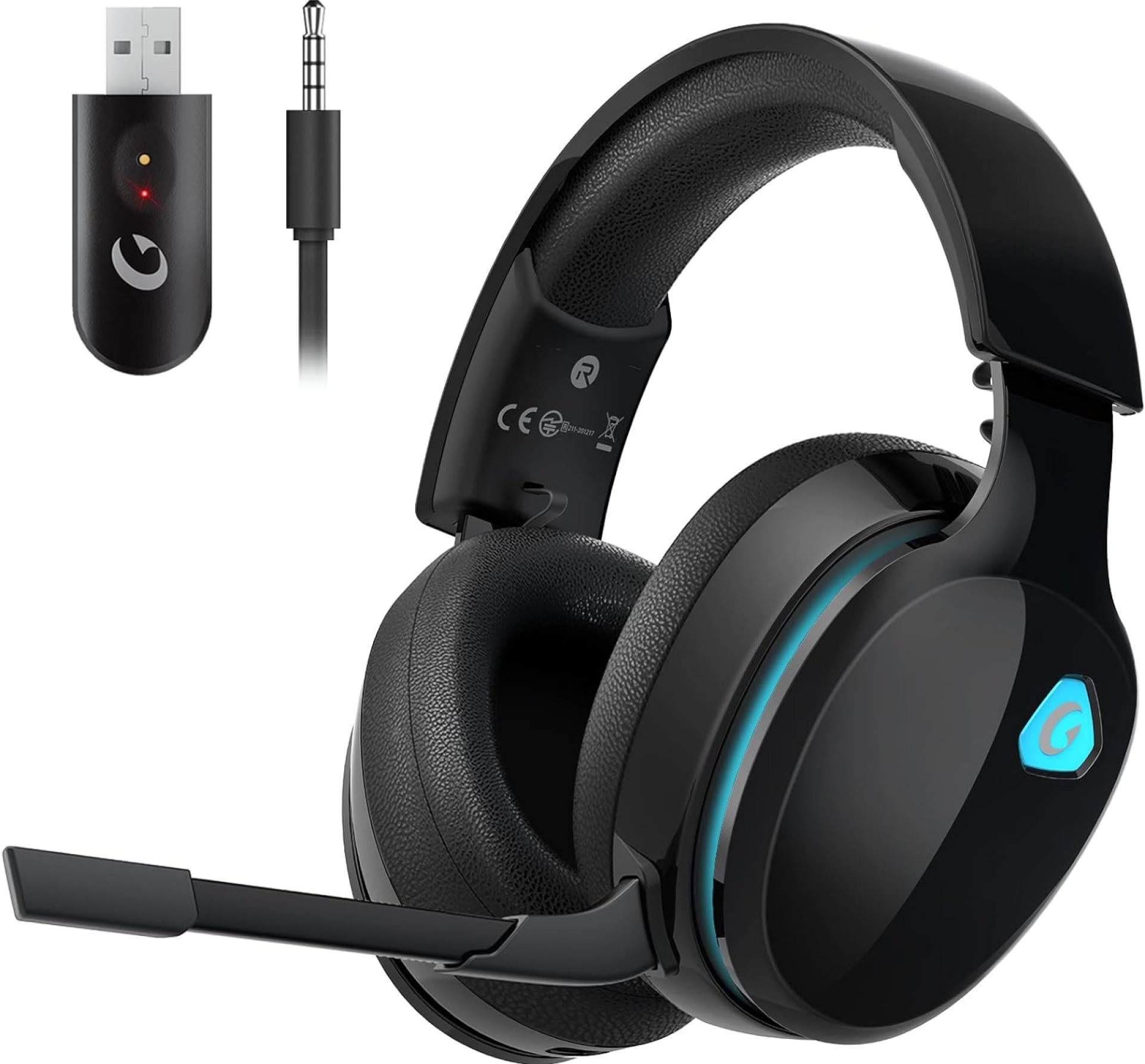 2.4GHz Wireless Gaming Headphones for PS5, PS4 Fortnite & Call of Duty/FPS Gamers, PC, Nintendo Switch, Bluetooth 5.3 Gaming Headset with Noise Canceling Mic, Stereo Sound, 40+Hr Battery -Black 2.4GHz Wireless Gaming Headphones for PS5, PS4 Fortnite & Call of Duty/FPS Gamers, PC, Nintendo Switch, Bluetooth 5.3 Gaming Headset with Noise Canceling Mic, Stereo Sound, 40+Hr Battery -Black