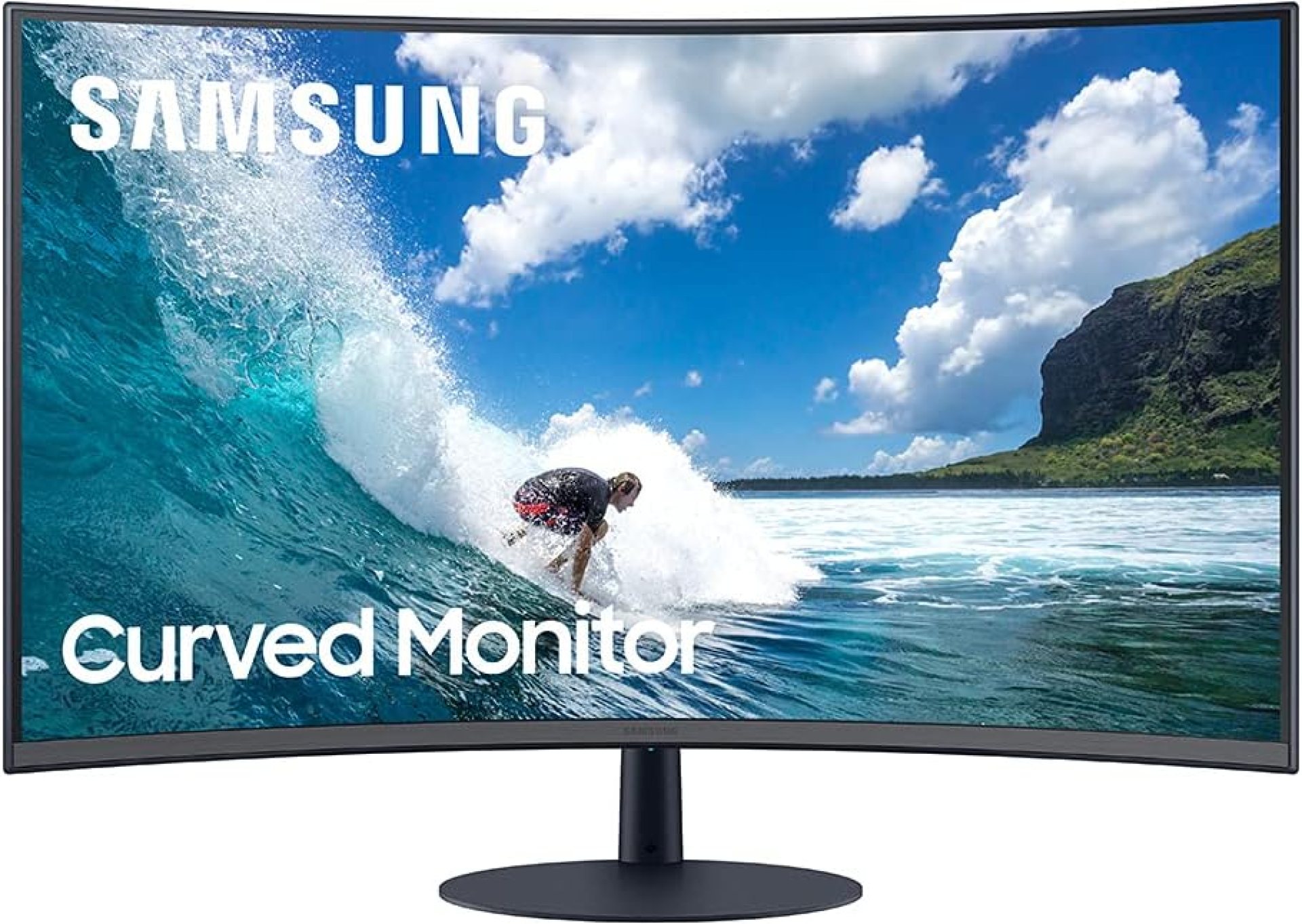 SAMSUNG T550 Series 27-Inch FHD 1080p Computer Monitor, 75Hz, Curved, Built-in Speakers, HDMI, Display Port, FreeSync (LC27T550FDNXZA) SAMSUNG T550 Series 27-Inch FHD 1080p Computer Monitor, 75Hz, Curved, Built-in Speakers, HDMI, Display Port, FreeSync (LC27T550FDNXZA)
