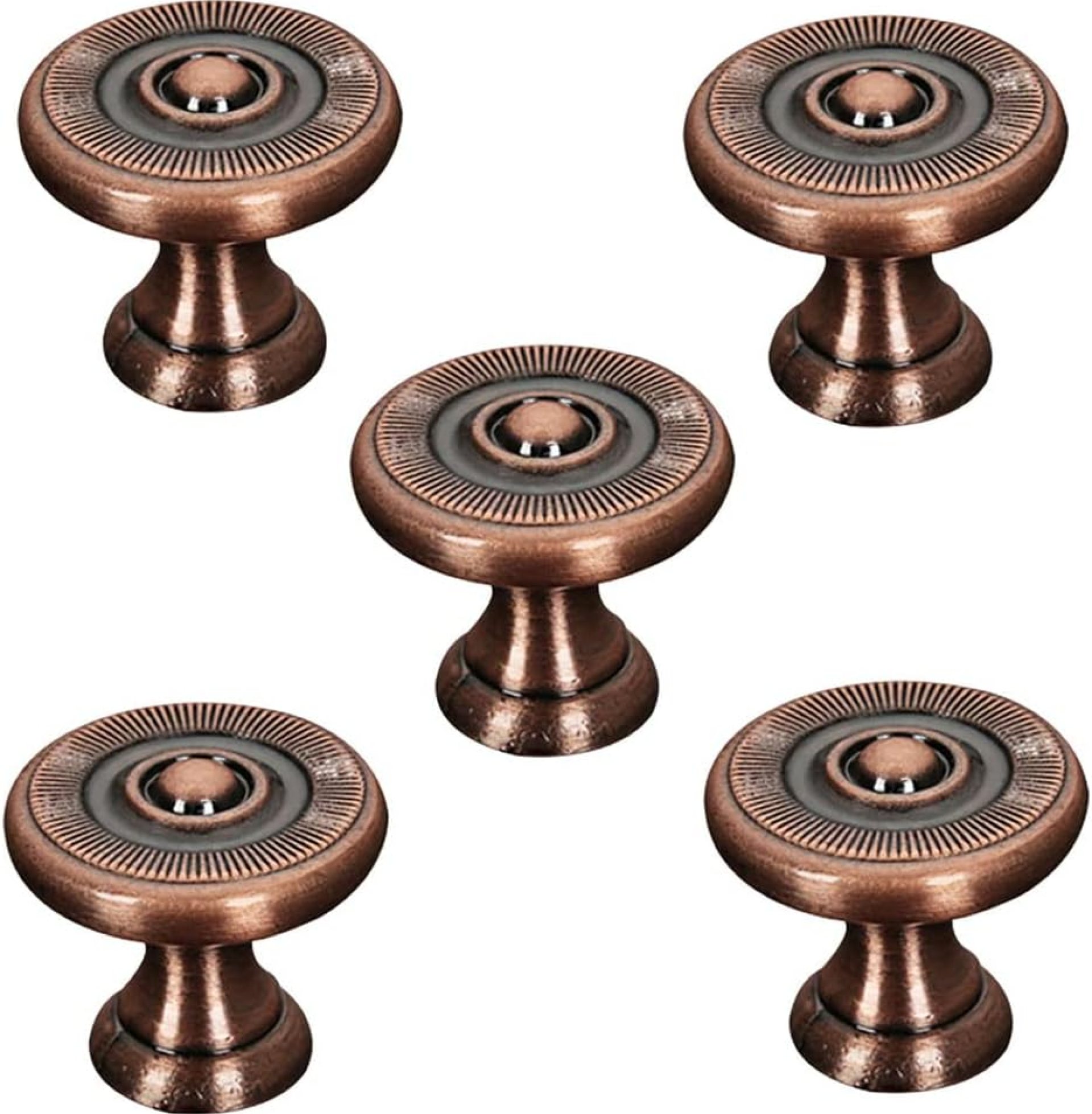 5 Pack Antique Copper Kitchen Cabinet Knobs Rustic Cabinet Knobs Antique Drawer Knobs for Your Home, Kitchen, Furniture Door,Bathroom (Red Antique) 5 Pack Antique Copper Kitchen Cabinet Knobs Rustic Cabinet Knobs Antique Drawer Knobs for Your Home, Kitchen, Furniture Door,Bathroom (Red Antique)