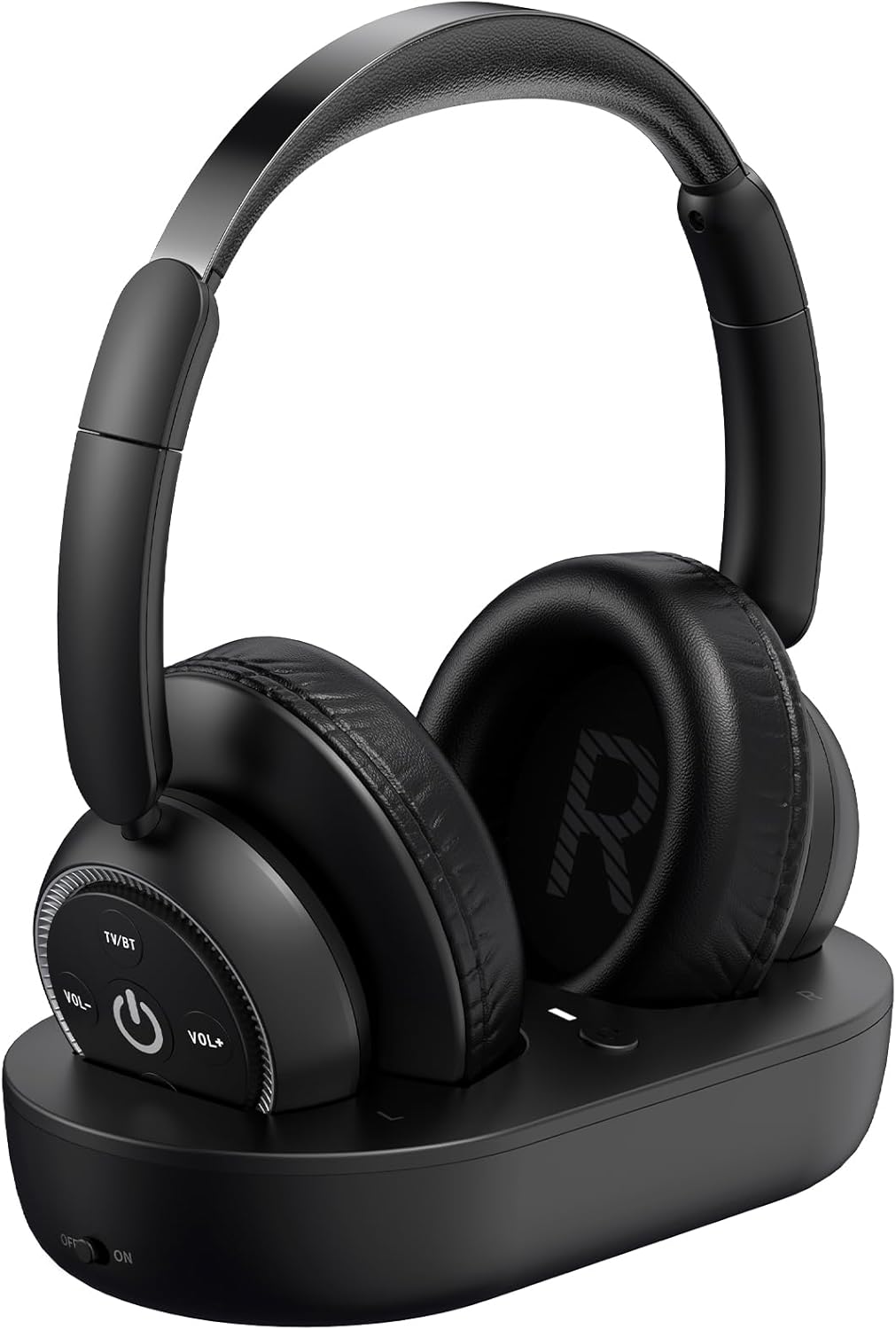 ROSIDA Wireless Headphones for TV Watching, TV Headphones Wireless for Seniors with TV Transmitter Charging Base, Bluetooth Headphones for TV, No Audio Delay, Gift for The Seniors or Parents, Black ROSIDA Wireless Headphones for TV Watching, TV Headphones Wireless for Seniors with TV Transmitter Charging Base, Bluetooth Headphones for TV, No Audio Delay, Gift for The Seniors or Parents, Black