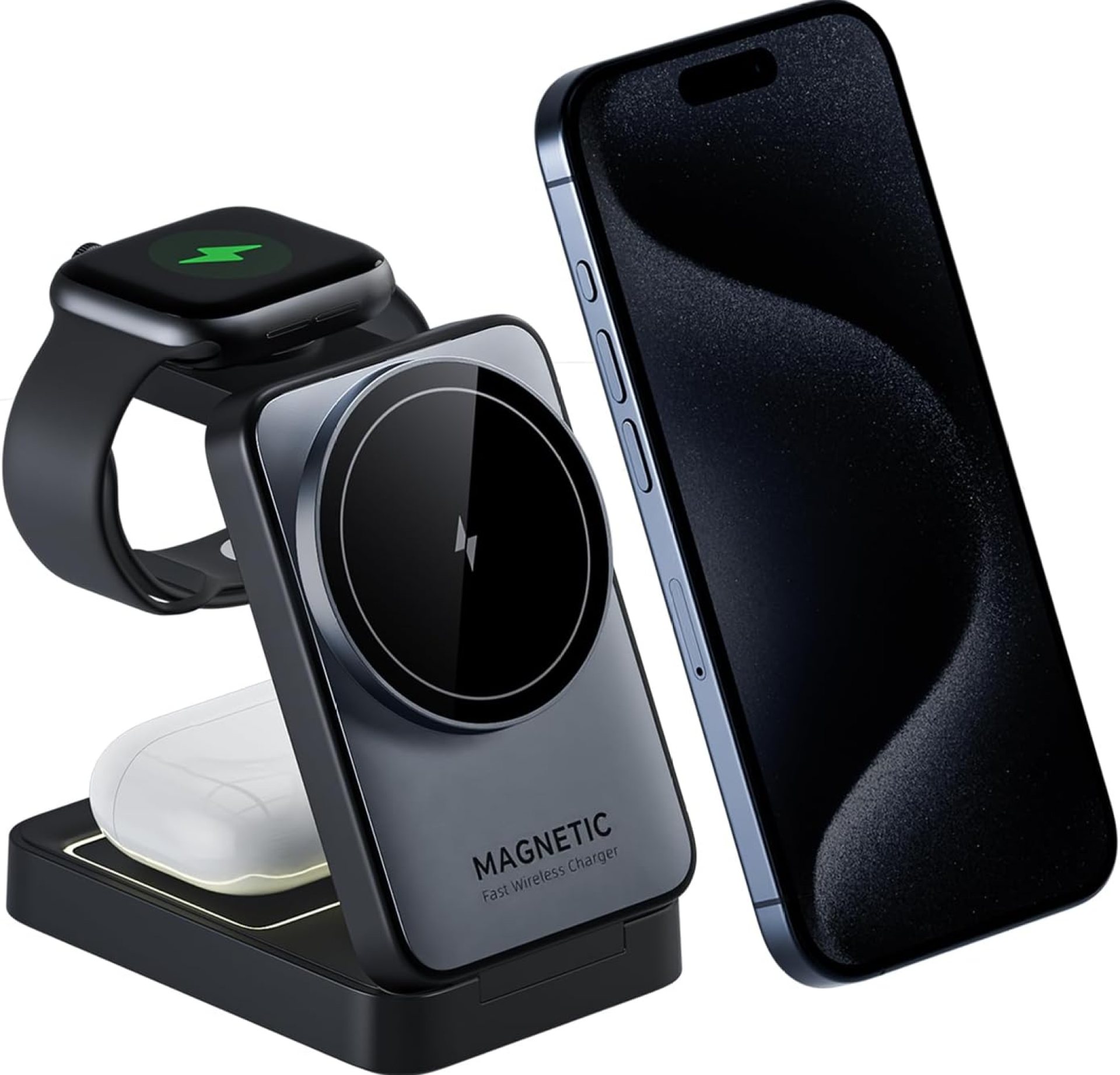 2024 Upgraded 3-in-1 Wireless Charger for iPhone,Travel Magnetic Charger Stand Nightlight Foldable Wireless Charging Station Compatible with Magsafe Charger&iPhone 16/15/14/13/12,Apple Watch&AirPods 2024 Upgraded 3-in-1 Wireless Charger for iPhone,Travel Magnetic Charger Stand Nightlight Foldable Wireless Charging Station Compatible with Magsafe Charger&iPhone 16/15/14/13/12,Apple Watch&AirPods