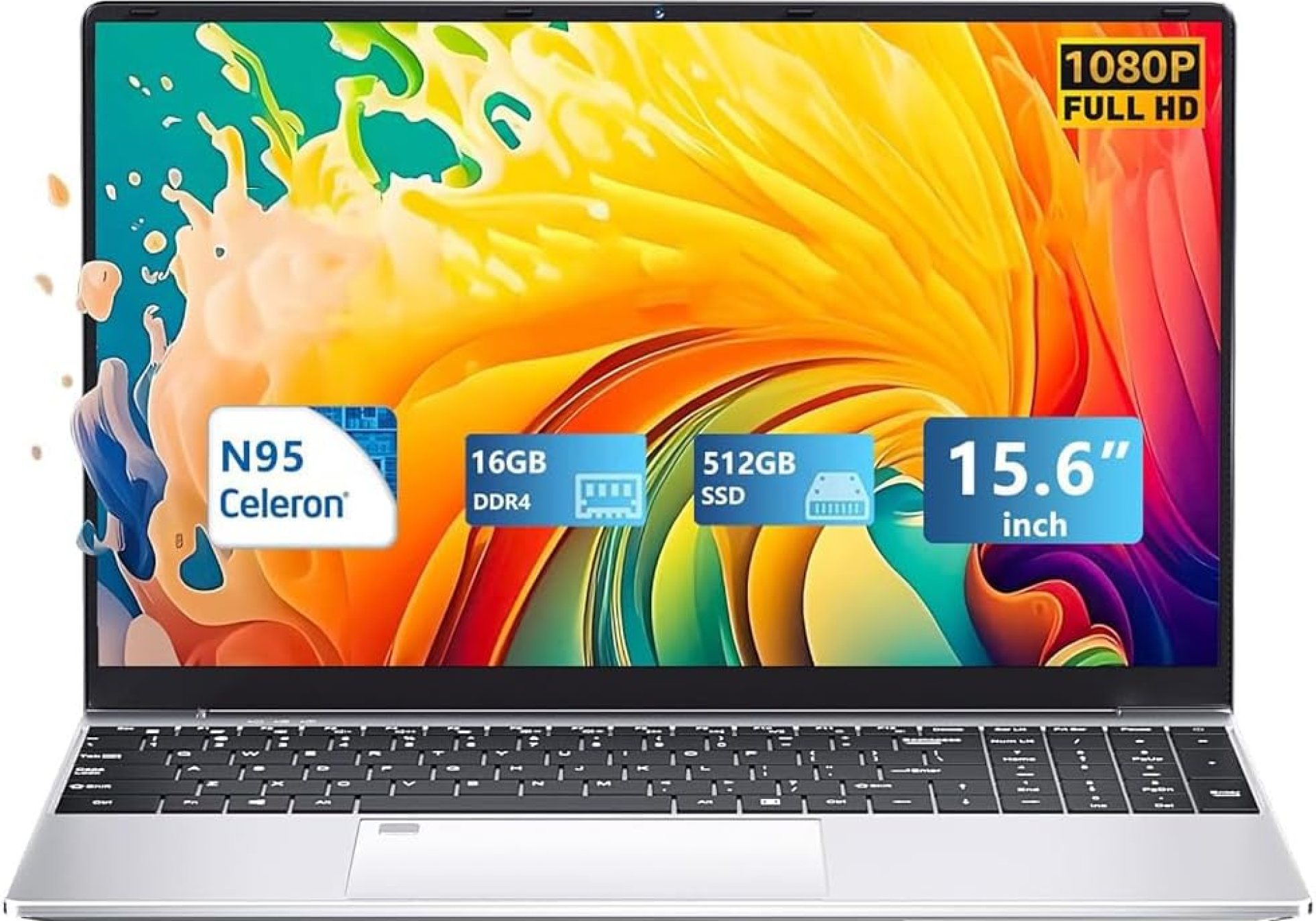 15.6 Inch Laptop Computer, Gaming Laptop, Laptops 12th Gen N95 Processor (Up to 3.4GHz) Processor, 16GB 512GB SSD 180 Angle Opening, FHD IPS 1920*1080 Backlit Keyboard Fingerprint Unlock for Business 15.6 Inch Laptop Computer, Gaming Laptop, Laptops 12th Gen N95 Processor (Up to 3.4GHz) Processor, 16GB 512GB SSD 180 Angle Opening, FHD IPS 1920*1080 Backlit Keyboard Fingerprint Unlock for Business
