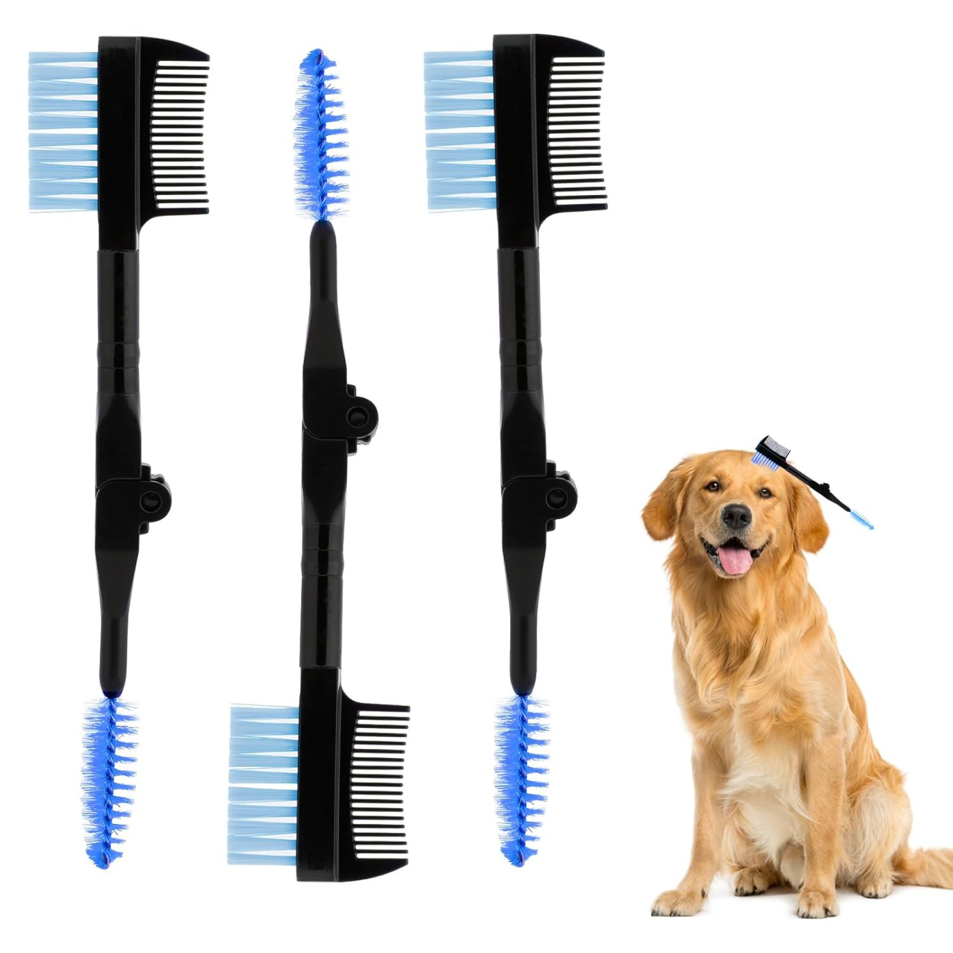 3 Pcs Double-Head Grooming Combs, Tear Stain and Eye Cleaning Combs for Pets, Removing Crust, Mucus, and Fleas 3 Pcs Double-Head Grooming Combs, Tear Stain and Eye Cleaning Combs for Pets, Removing Crust, Mucus, and Fleas