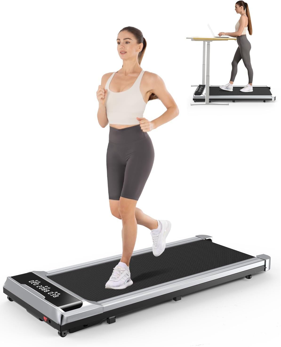 HomeFitnessCode Foldable Walking Pad with Handle Bar, Folding Treadmill Portable Under Desk for Home Office 4 in 1, Safety Lock, Remote Control, 300 LB Capacity HomeFitnessCode Foldable Walking Pad with Handle Bar, Folding Treadmill Portable Under Desk for Home Office 4 in 1, Safety Lock, Remote Control, 300 LB Capacity