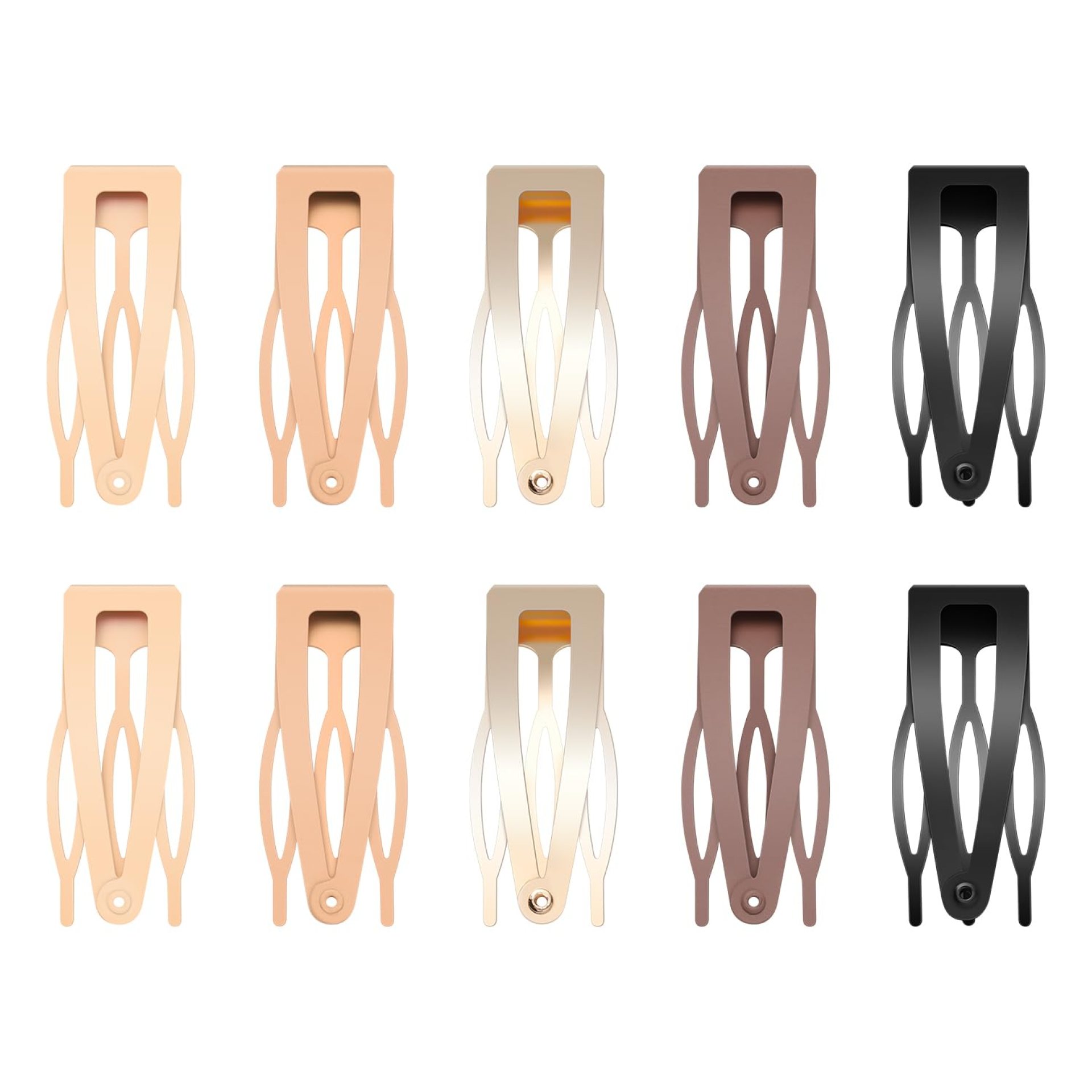 10 Pcs Double Grip Hair Clips, Sightor Metal Snap Hair Clips Hair Barrettes for Women Hair Making Salon Supplies Hair Accessories (Black, Brown, Beige, Khaki, Gold) 10 Pcs Double Grip Hair Clips, Sightor Metal Snap Hair Clips Hair Barrettes for Women Hair Making Salon Supplies Hair Accessories (Black, Brown, Beige, Khaki, Gold)