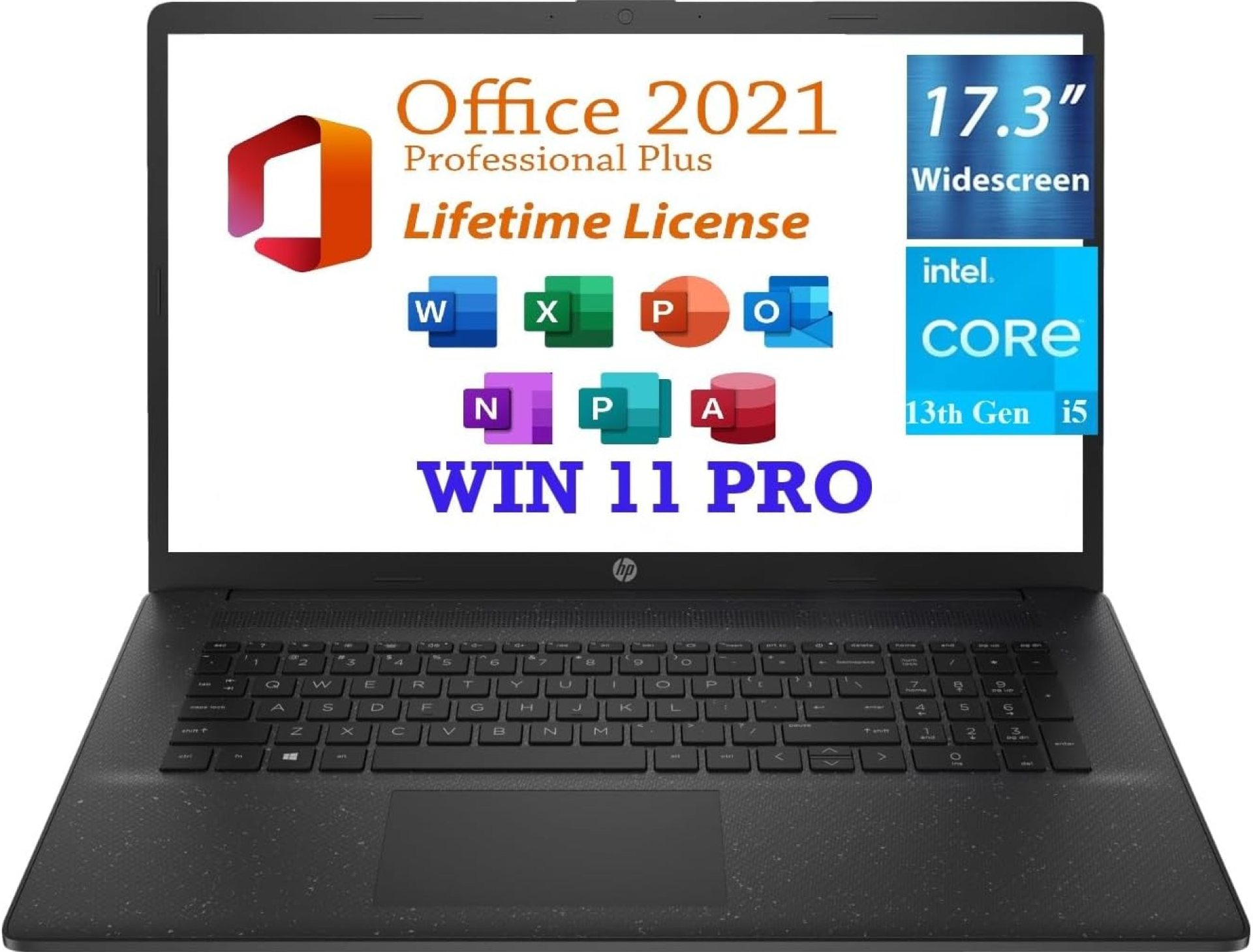 HP 17.3″ HD+ Business Laptop, 13th Gen Intel Core i5-1334U (10cores,12 Threads),64GB RAM, 2TB PCIe SSD, Free Lifetime Office 2021, HDMI, WiFi 6, Webcam,Windows 11 Pro, Jet Black HP 17.3″ HD+ Business Laptop, 13th Gen Intel Core i5-1334U (10cores,12 Threads),64GB RAM, 2TB PCIe SSD, Free Lifetime Office 2021, HDMI, WiFi 6, Webcam,Windows 11 Pro, Jet Black