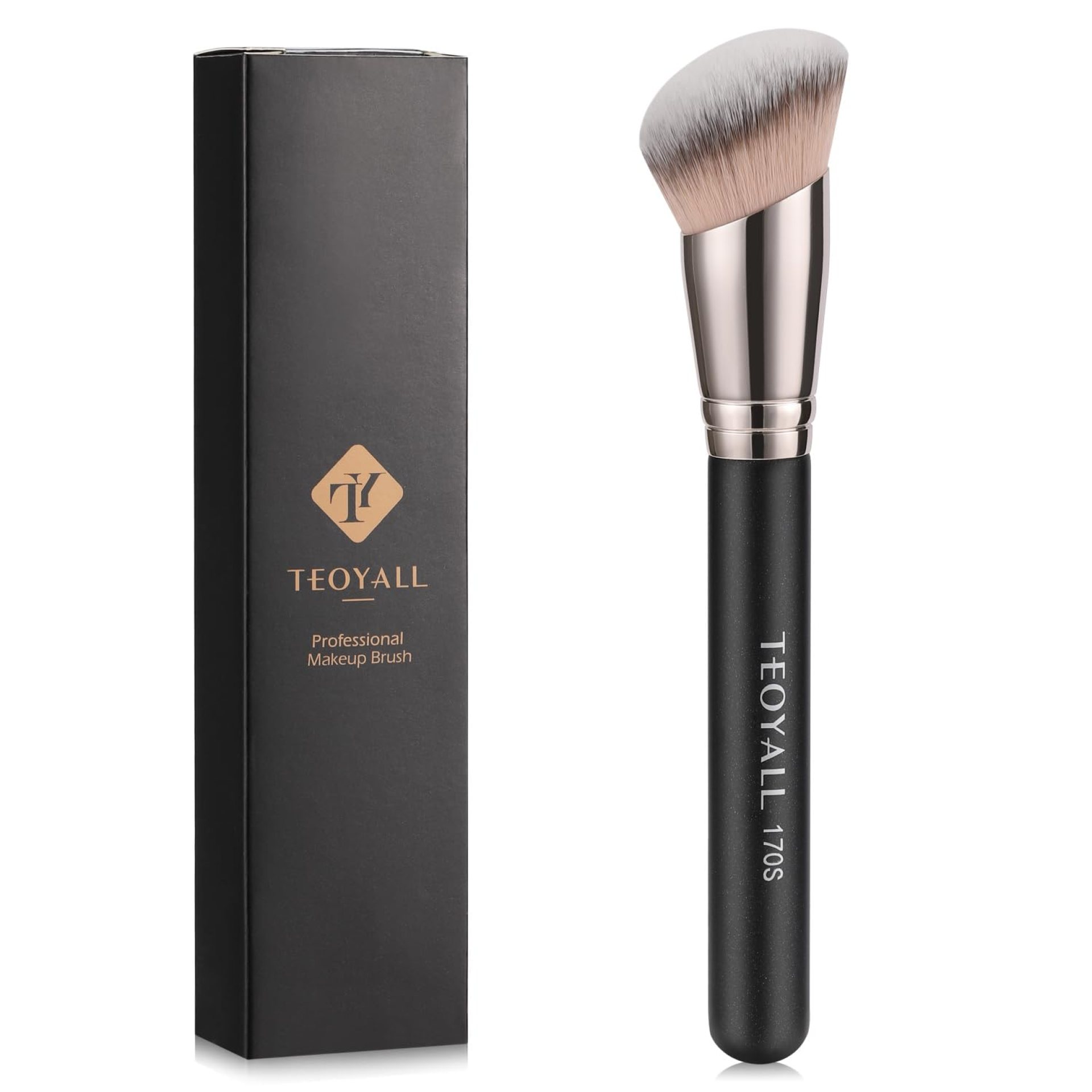 TEOYALL Angled Foundation Contour Brush, Synthetic Kabuki Brush for Concealing Blending Setting Buffing with Liquid, Cream and Powder Cosmetic (170S) TEOYALL Angled Foundation Contour Brush, Synthetic Kabuki Brush for Concealing Blending Setting Buffing with Liquid, Cream and Powder Cosmetic (170S)