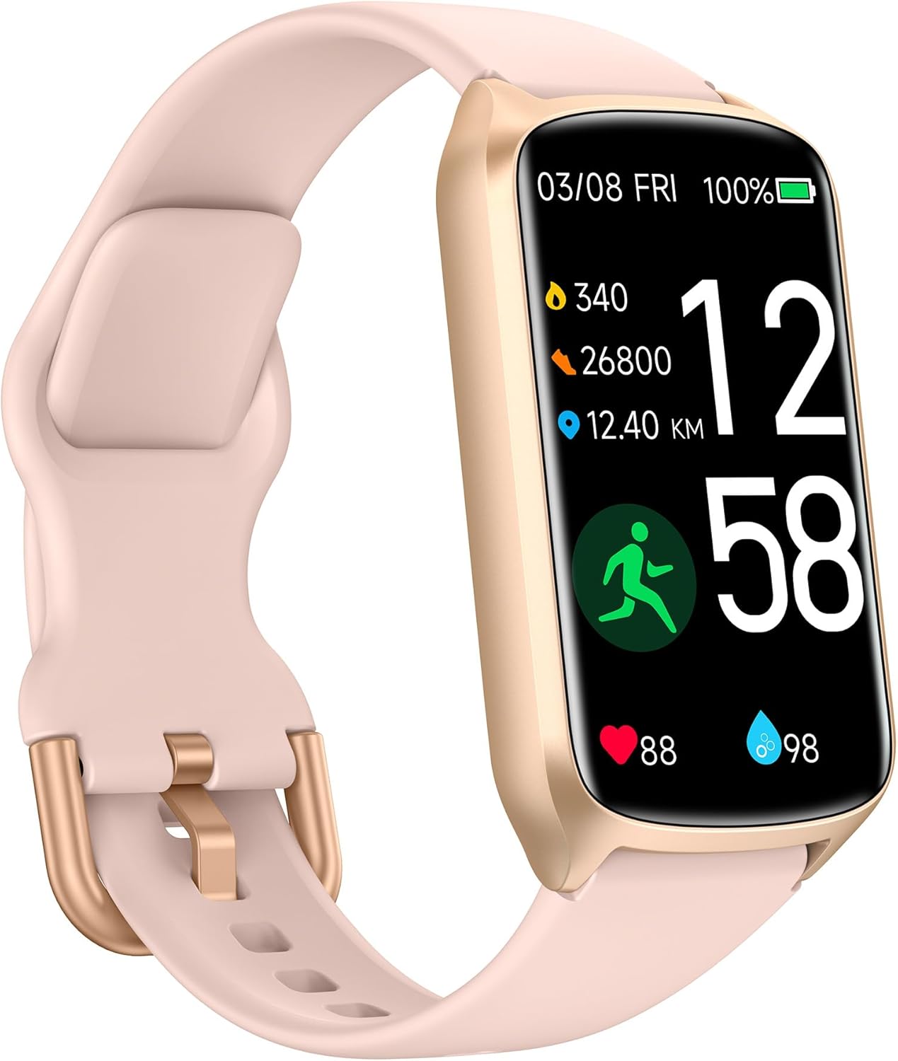 Health Fitness Tracker with 24/7 Heart Rate, Blood Oxygen, Blood Pressure, Sleep Tracker, 5ATM Waterproof Activity Trackers with Step Tracker, Pedometer (S & L Bands Included) Health Fitness Tracker with 24/7 Heart Rate, Blood Oxygen, Blood Pressure, Sleep Tracker, 5ATM Waterproof Activity Trackers with Step Tracker, Pedometer (S & L Bands Included)