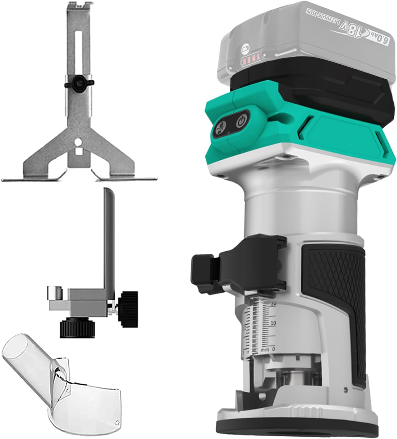 Wood Router Tool, Electric Trim Router for Makita 18V Battery, 6 Variable Speed Palm Routers for Woodworking Compact Cordless Router with 6mm/6.3mm/8mm Three Size Collets -DBCTR20 Wood Router Tool, Electric Trim Router for Makita 18V Battery, 6 Variable Speed Palm Routers for Woodworking Compact Cordless Router with 6mm/6.3mm/8mm Three Size Collets -DBCTR20