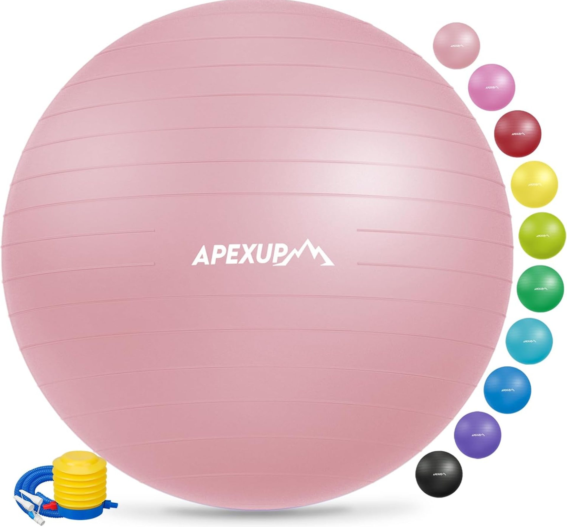APEXUP Yoga Ball Exercise Ball, Pilates Ball, Anti Slip Stability Ball, Heavy Duty Gym Ball for Fitness, Balance, Core Workout, Physical Therapy APEXUP Yoga Ball Exercise Ball, Pilates Ball, Anti Slip Stability Ball, Heavy Duty Gym Ball for Fitness, Balance, Core Workout, Physical Therapy