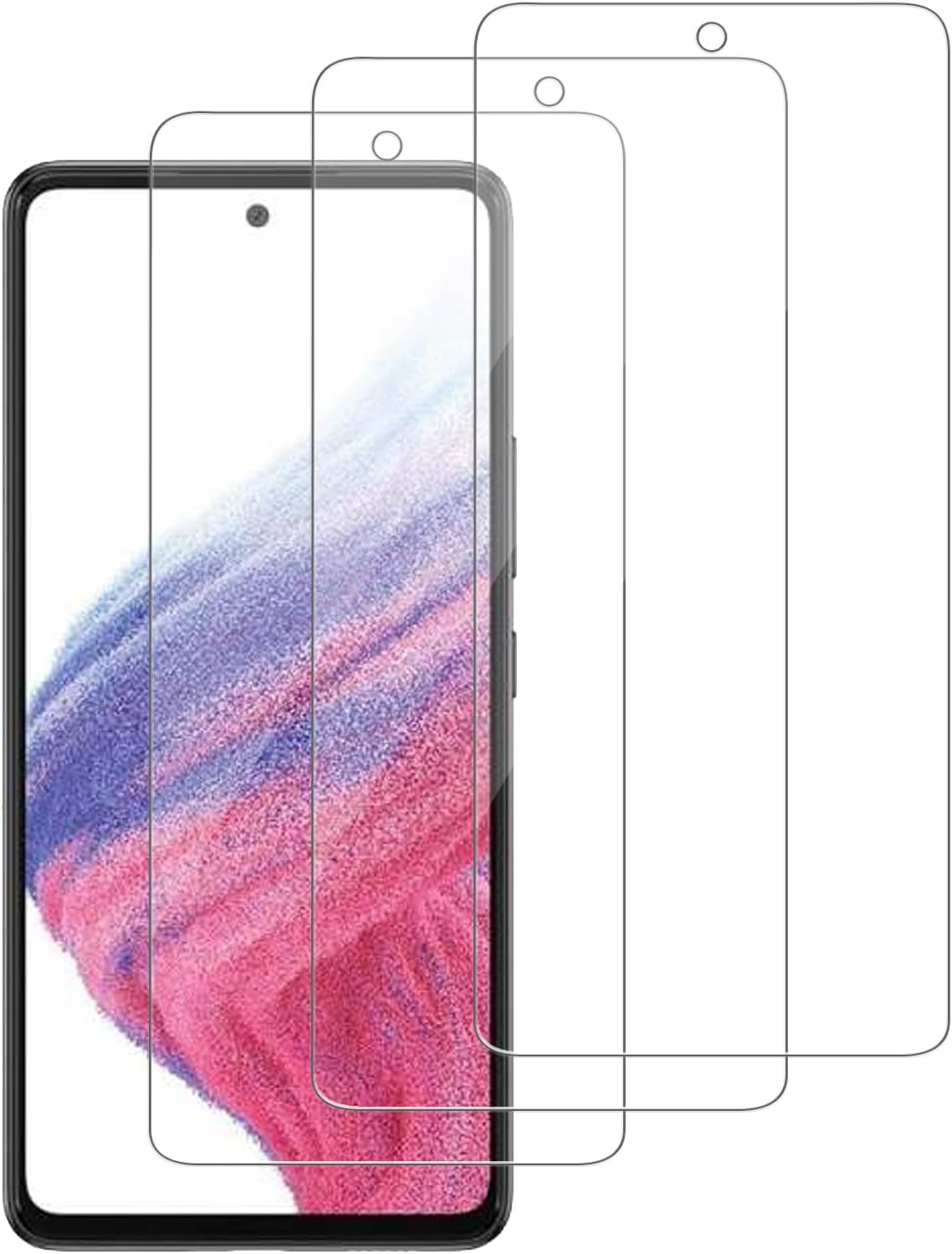 3 Pack for Samsung Galaxy A53 5G /A52 /A51 /A51 5G UW Tempered Glass Screen Protector, Scratch-Proof, Bubble-Free,HD Transparent, 9H Hardness,Bubble Free,Case Friendly 3 Pack for Samsung Galaxy A53 5G /A52 /A51 /A51 5G UW Tempered Glass Screen Protector, Scratch-Proof, Bubble-Free,HD Transparent, 9H Hardness,Bubble Free,Case Friendly