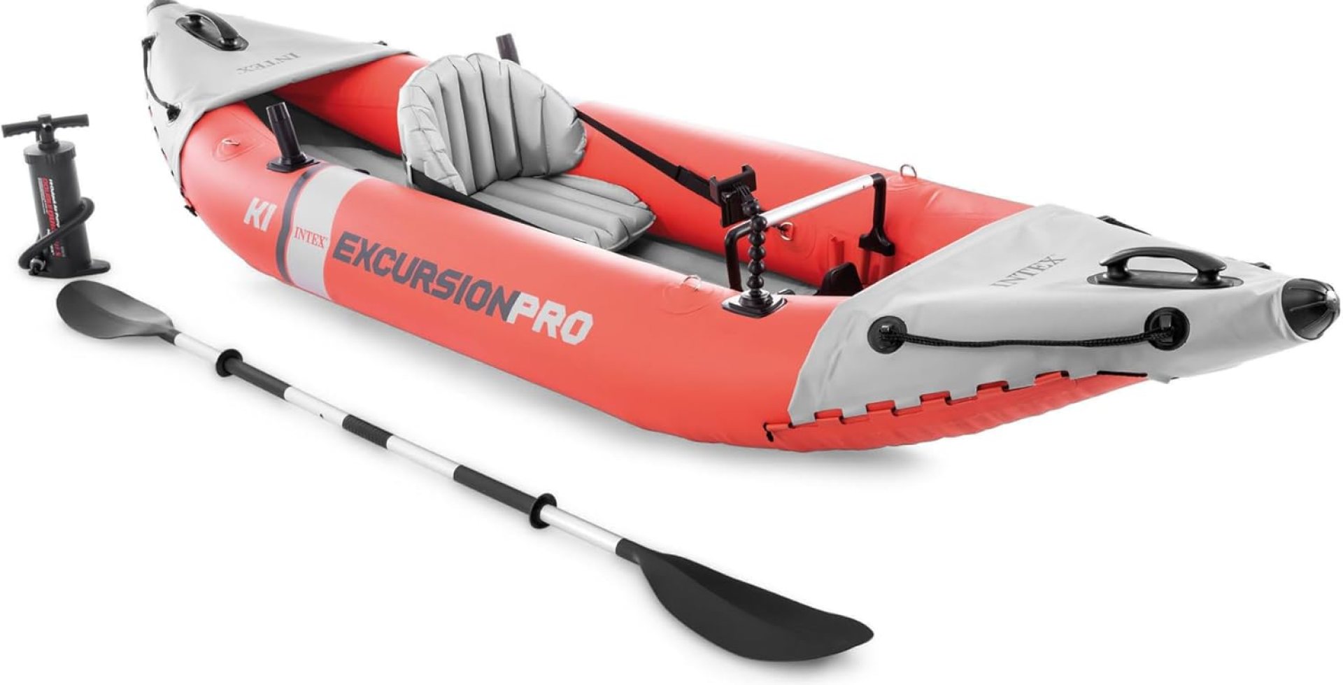 INTEX 68303EP Excursion Pro K1 Inflatable Kayak Set: Includes Deluxe 86in Kayak Paddles and High-Output Pump – SuperTough PVC – Adjustable Bucket Seat INTEX 68303EP Excursion Pro K1 Inflatable Kayak Set: Includes Deluxe 86in Kayak Paddles and High-Output Pump – SuperTough PVC – Adjustable Bucket Seat