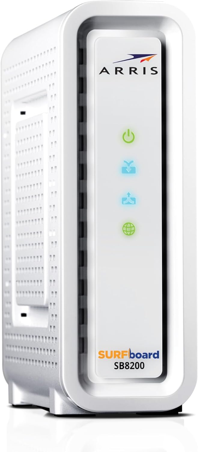 ARRIS (SB8200) – Cable Modem – Fast DOCSIS 3.1 32×8 Gigabit WiFi , Approved for Comcast Xfinity, Cox, Charter Spectrum, & more | 1 Gbps Max Internet Speed, 4 OFDM Channels ARRIS (SB8200) – Cable Modem – Fast DOCSIS 3.1 32×8 Gigabit WiFi , Approved for Comcast Xfinity, Cox, Charter Spectrum, & more | 1 Gbps Max Internet Speed, 4 OFDM Channels