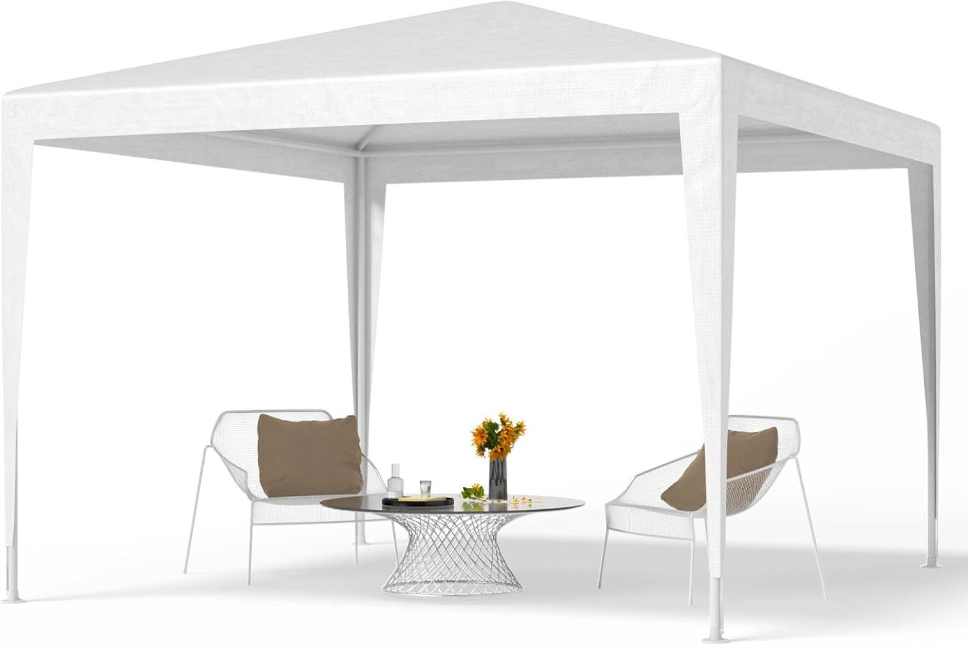 10×10 Canopy Tent Party – Sturdy Steel Frame – Thickened PE Cover – Waterproof Outdoor Patio Portable Instant Shade Gazebo for Outdoor Wedding Parties Camping – White 10×10 Canopy Tent Party – Sturdy Steel Frame – Thickened PE Cover – Waterproof Outdoor Patio Portable Instant Shade Gazebo for Outdoor Wedding Parties Camping – White
