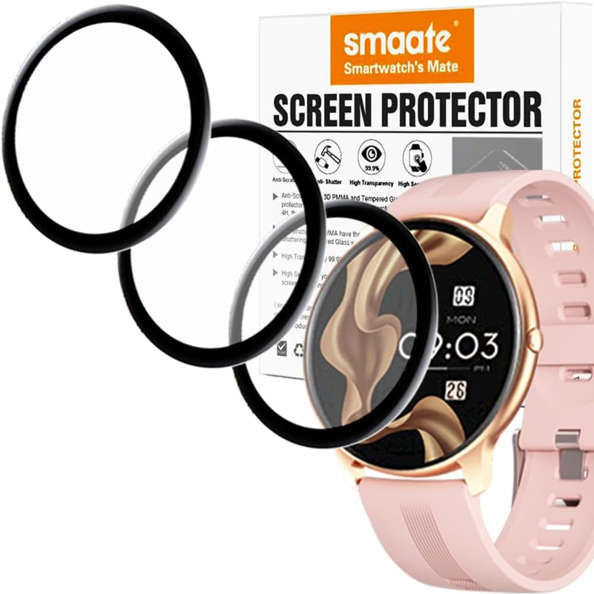 3D Screen Protector Compatible with AGPTEK LW11 Smartwatch, Round 1.28inch, 3-Pack 3D Screen Protector Compatible with AGPTEK LW11 Smartwatch, Round 1.28inch, 3-Pack