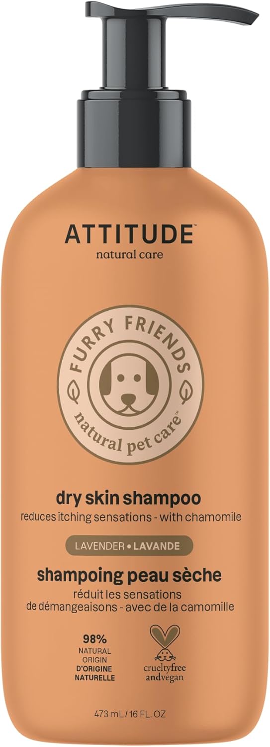 ATTITUDE Itch Soothing Shampoo for Cat & Dog, Vegan and Cruelty-Free, Lavender, 16 Fl Oz ATTITUDE Itch Soothing Shampoo for Cat & Dog, Vegan and Cruelty-Free, Lavender, 16 Fl Oz