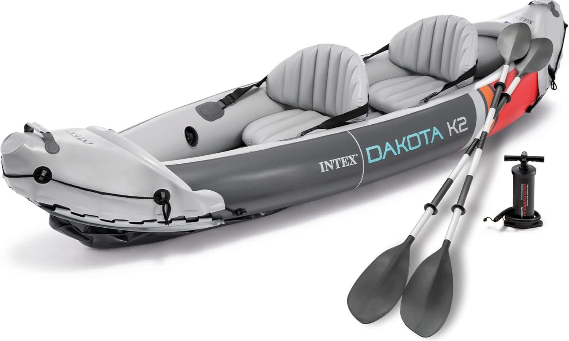 INTEX 2-Person Inflatable Kayak Set, Dakota K2 with 86in Oars and Pump INTEX 2-Person Inflatable Kayak Set, Dakota K2 with 86in Oars and Pump