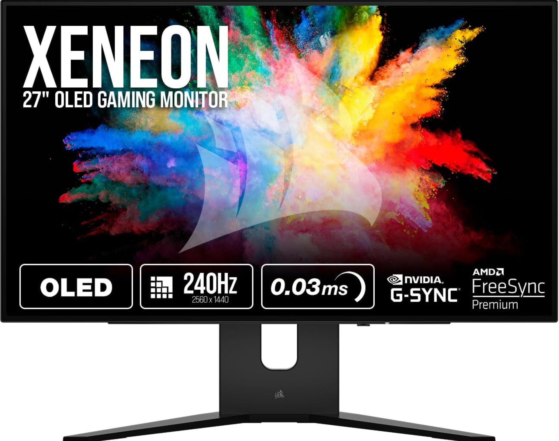 Corsair XENEON 27QHD240 27-Inch OLED Gaming Monitor – 2560 x 1440, 240Hz, 0.03ms, NVIDIA G-SYNC Compatible, AMD FreeSync™ Premium, DisplayHDR10, HDMI 2.1, DisplayPort 1.4, USB-C 3.1 – Black Corsair XENEON 27QHD240 27-Inch OLED Gaming Monitor – 2560 x 1440, 240Hz, 0.03ms, NVIDIA G-SYNC Compatible, AMD FreeSync™ Premium, DisplayHDR10, HDMI 2.1, DisplayPort 1.4, USB-C 3.1 – Black