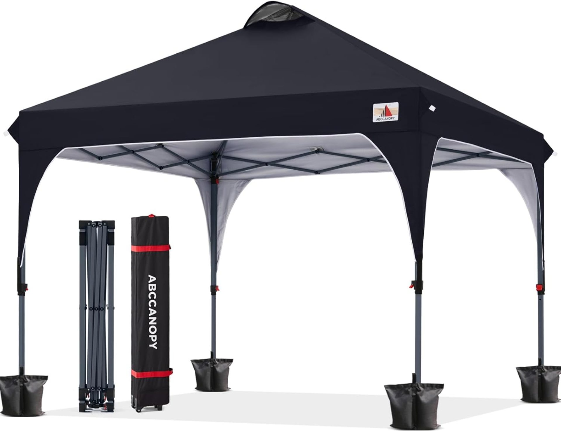 ABCCANOPY Outdoor Pop up Canopy Tent, 10×10 Instant Portable Canopy for Camping, Beach, Backyard, Black ABCCANOPY Outdoor Pop up Canopy Tent, 10×10 Instant Portable Canopy for Camping, Beach, Backyard, Black