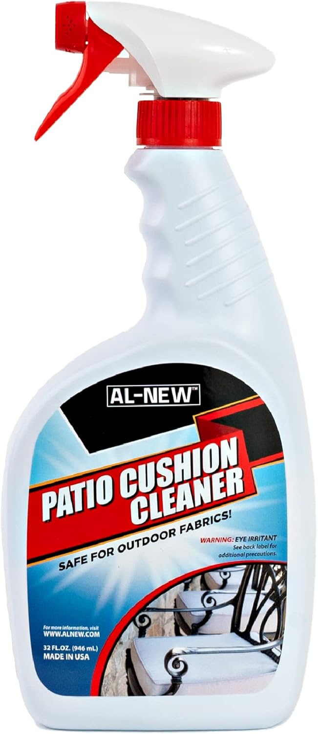 AL-NEW Patio Cushion Cleaner | Safe For Use On Outdoor Fabrics Such As Patio Cushions, Awnings, Furniture Covers, and more (32 Ounce) AL-NEW Patio Cushion Cleaner | Safe For Use On Outdoor Fabrics Such As Patio Cushions, Awnings, Furniture Covers, and more (32 Ounce)