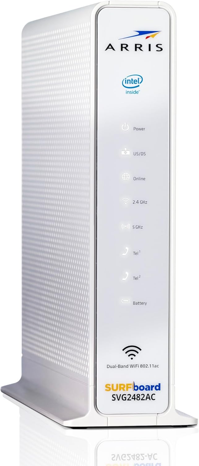 ARRIS (SVG2482-RB) Cable Modem & Fast Docsis 3.0 AC1750 Dual Band WiFi Router and Xfinity Telephone, Certified for Comcast Xfinity Only plans up to 600 Mbps (Renewed) ARRIS (SVG2482-RB) Cable Modem & Fast Docsis 3.0 AC1750 Dual Band WiFi Router and Xfinity Telephone, Certified for Comcast Xfinity Only plans up to 600 Mbps (Renewed)