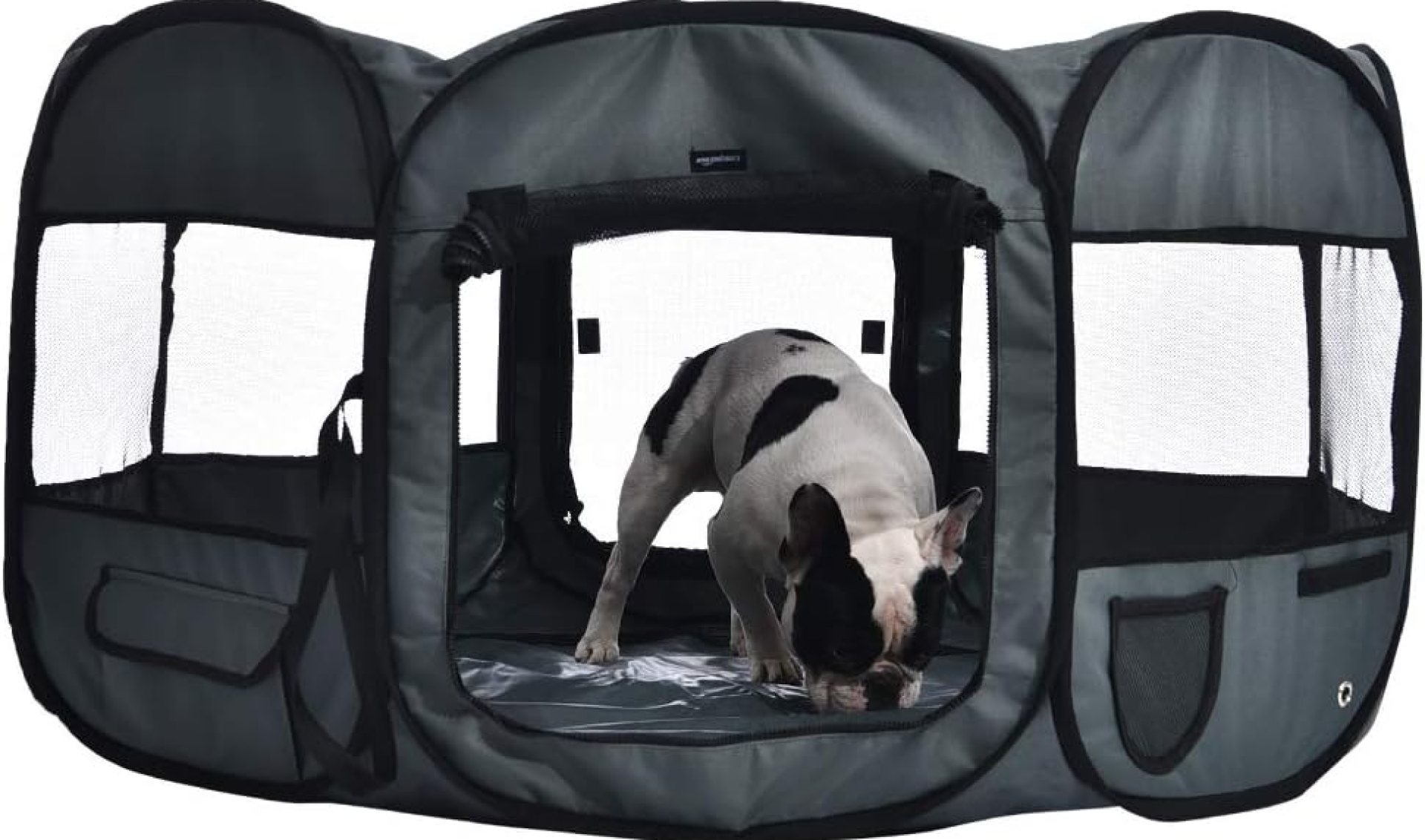Amazon Basics Portable Soft Pet Dog Octagonal Travel Playpen, Large (45 x 45 x 24 inches), Grey Amazon Basics Portable Soft Pet Dog Octagonal Travel Playpen, Large (45 x 45 x 24 inches), Grey