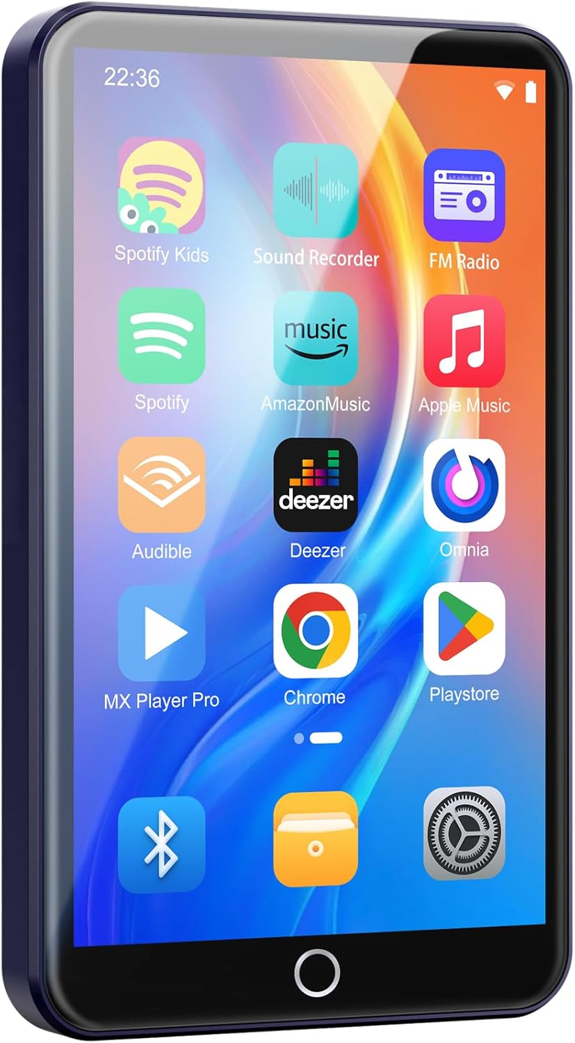 80GB MP3 Player with Bluetooth and WiFi, Android MP3 & MP4 Players with 4″ Touchscreen and Speaker, 2000mAh Spotify Music Player with Spotify Kids, Audible, Amazon Music, Play Store (Purple) 80GB MP3 Player with Bluetooth and WiFi, Android MP3 & MP4 Players with 4″ Touchscreen and Speaker, 2000mAh Spotify Music Player with Spotify Kids, Audible, Amazon Music, Play Store (Purple)