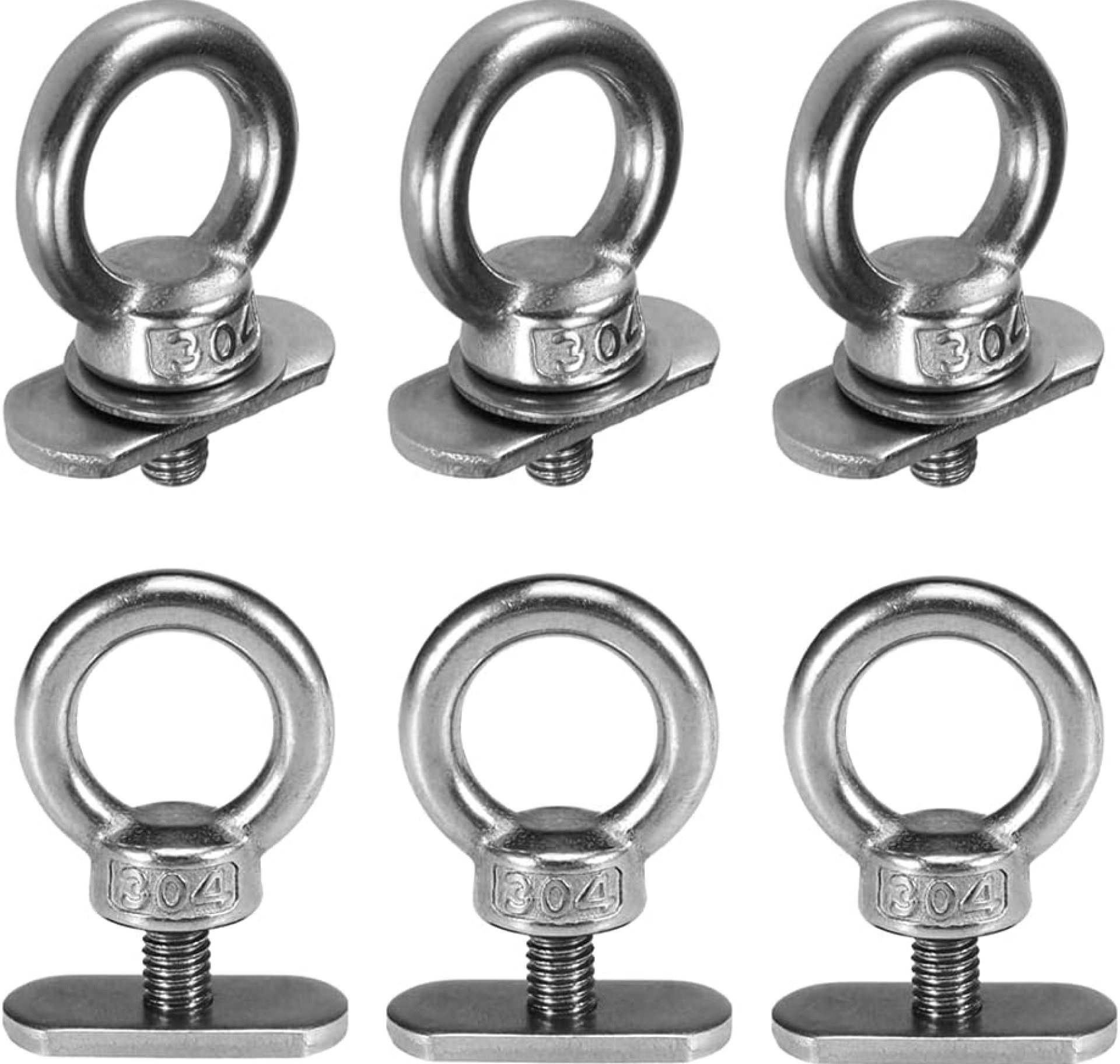 6 Packs Stainless Steel Kayak Track Mount Tie Down Eyelet Rail for Kayak Canoe Boat Bungee Cord or Ropes 6 Packs Stainless Steel Kayak Track Mount Tie Down Eyelet Rail for Kayak Canoe Boat Bungee Cord or Ropes