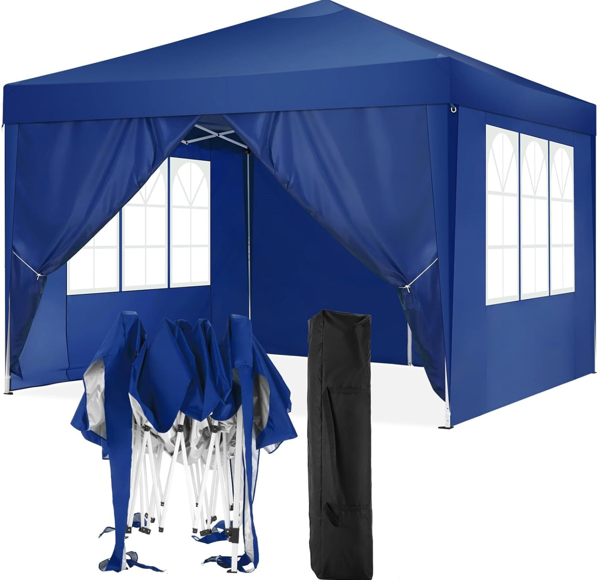 COBIZI Canopy 10×10 Pop Up Canopy Tent with 4 Sidewalls Party Tents for Parties Weddings Backyard Waterproof Canopy Outdoor Commercial Canopy Event Tent with Stakes, Ropes, Navy Blue COBIZI Canopy 10×10 Pop Up Canopy Tent with 4 Sidewalls Party Tents for Parties Weddings Backyard Waterproof Canopy Outdoor Commercial Canopy Event Tent with Stakes, Ropes, Navy Blue