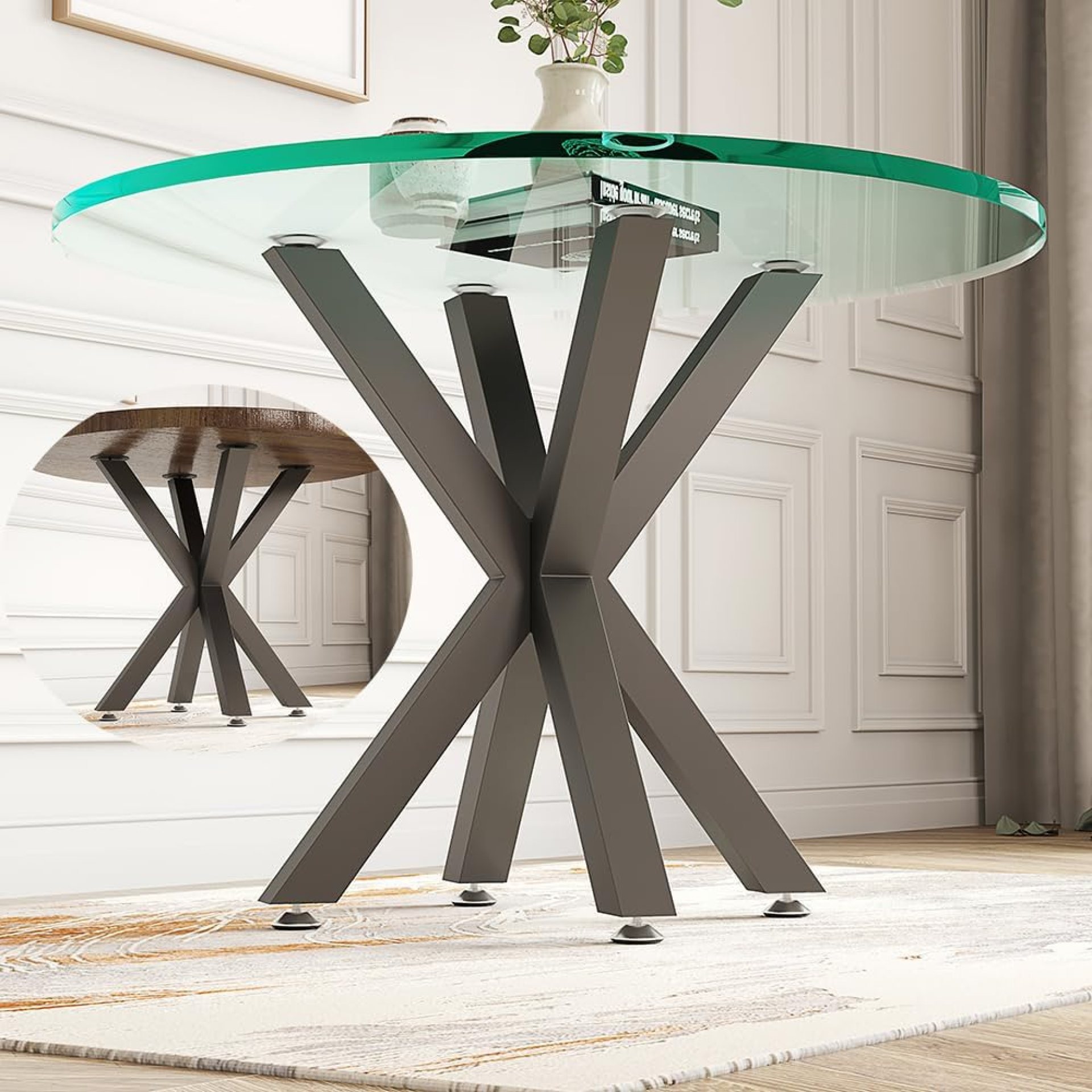 28″ Metal Table Base with Suction Cups, Modern Desk Base for Marble, Glass, Wood Top,Furniture Legs for Home, Kitchen, DIY Desk, End Table, Coffee Table (Black, 28″ H*25.3″ W) 28″ Metal Table Base with Suction Cups, Modern Desk Base for Marble, Glass, Wood Top,Furniture Legs for Home, Kitchen, DIY Desk, End Table, Coffee Table (Black, 28″ H*25.3″ W)