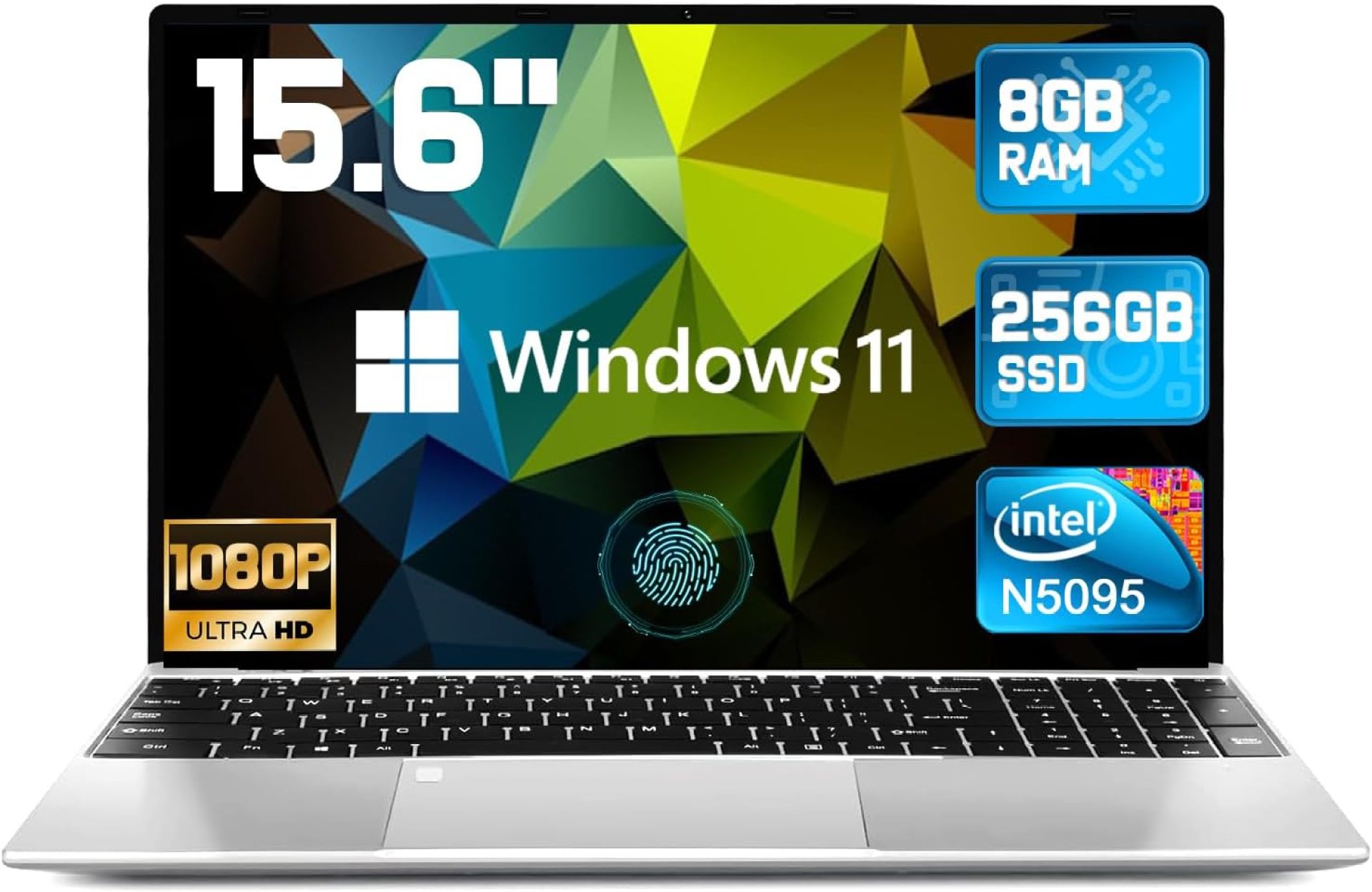 2025 Latest 15.6” Laptop Windows 11, 8GB RAM 256GB SSD, Intel Quad-Core Processor N5095, 1080P FHD Display, Backlit Keyboard, Fingerprint, Webcam, USB3.2, Mini-HDMI, WiFi5, BT, TF Card Slot 2025 Latest 15.6” Laptop Windows 11, 8GB RAM 256GB SSD, Intel Quad-Core Processor N5095, 1080P FHD Display, Backlit Keyboard, Fingerprint, Webcam, USB3.2, Mini-HDMI, WiFi5, BT, TF Card Slot
