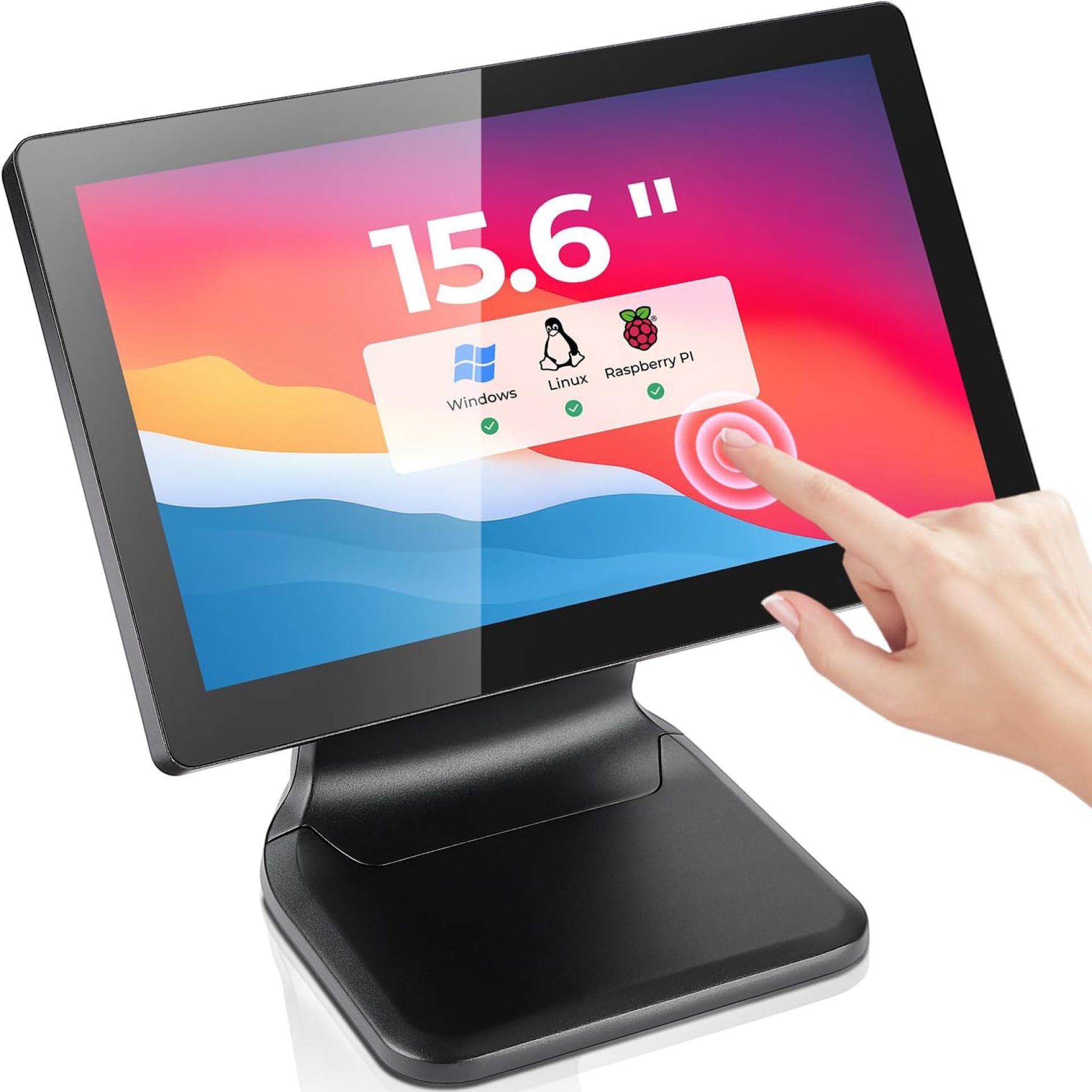 MUNBYN 15.6-inch POS-Touchscreen-Monitor PT02, Backlit LED Multi-Touch-Screen-Monitor, HDMI/VGA Capacitive Screen Display True Flat Seamless for Retail Restaurant, Bar, Gym, Office, No Driver Required MUNBYN 15.6-inch POS-Touchscreen-Monitor PT02, Backlit LED Multi-Touch-Screen-Monitor, HDMI/VGA Capacitive Screen Display True Flat Seamless for Retail Restaurant, Bar, Gym, Office, No Driver Required