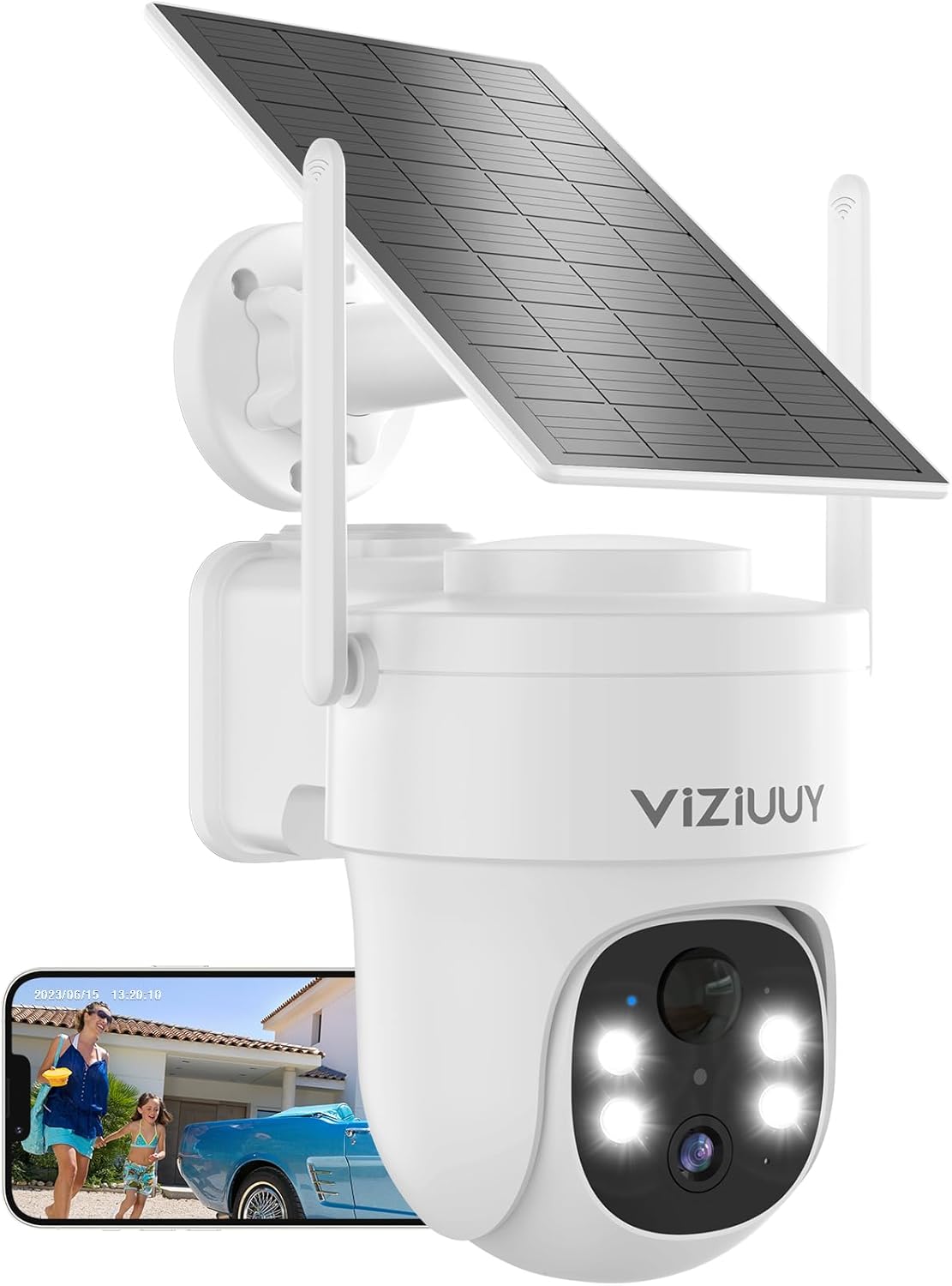 Solar Security Cameras Wireless Outdoor, 3MP Pan Tilt 360°WiFi Camera with Color Night Vision/PIR Sensor/2-Way Audio/Alexa/Google Assistant Solar Security Cameras Wireless Outdoor, 3MP Pan Tilt 360°WiFi Camera with Color Night Vision/PIR Sensor/2-Way Audio/Alexa/Google Assistant