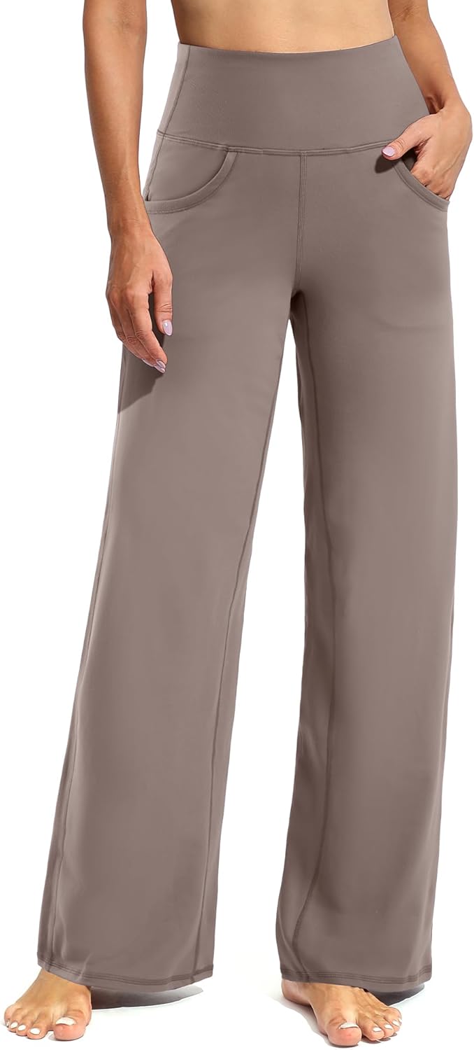 Promover Wide Leg Pants Woman Yoga Pants with Pockets Stretch Loose Casual Lounge Sweatpants Petite/Regular/Tall Promover Wide Leg Pants Woman Yoga Pants with Pockets Stretch Loose Casual Lounge Sweatpants Petite/Regular/Tall