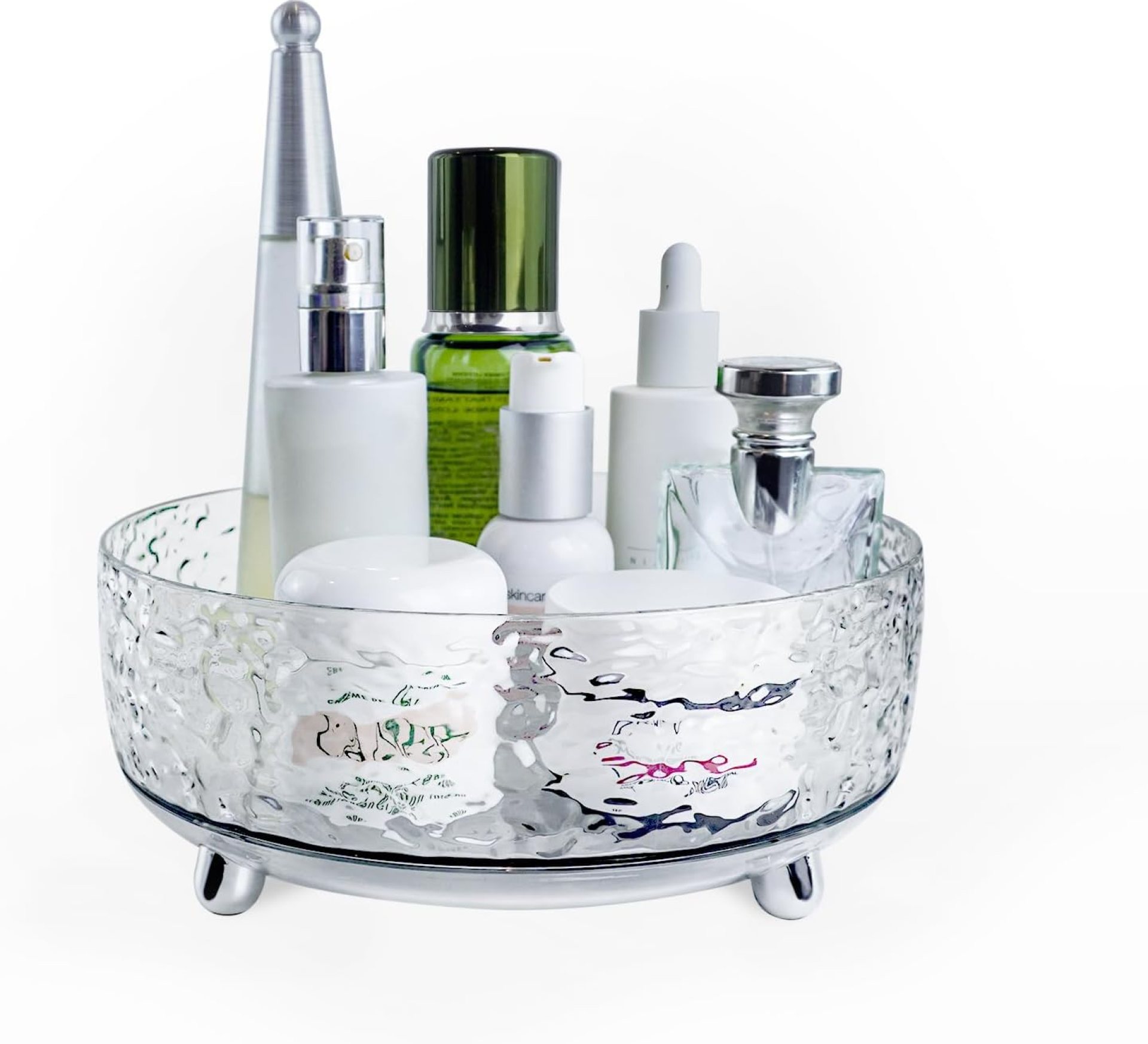 Makeup Perfume Organizer Tray 360 Degree Rotating Lazy Susan,Makeup Brush Holder and Skincare & Cosmetics Storage with Large Capacity for Vanity,Bathroom Countertop Makeup Perfume Organizer Tray 360 Degree Rotating Lazy Susan,Makeup Brush Holder and Skincare & Cosmetics Storage with Large Capacity for Vanity,Bathroom Countertop