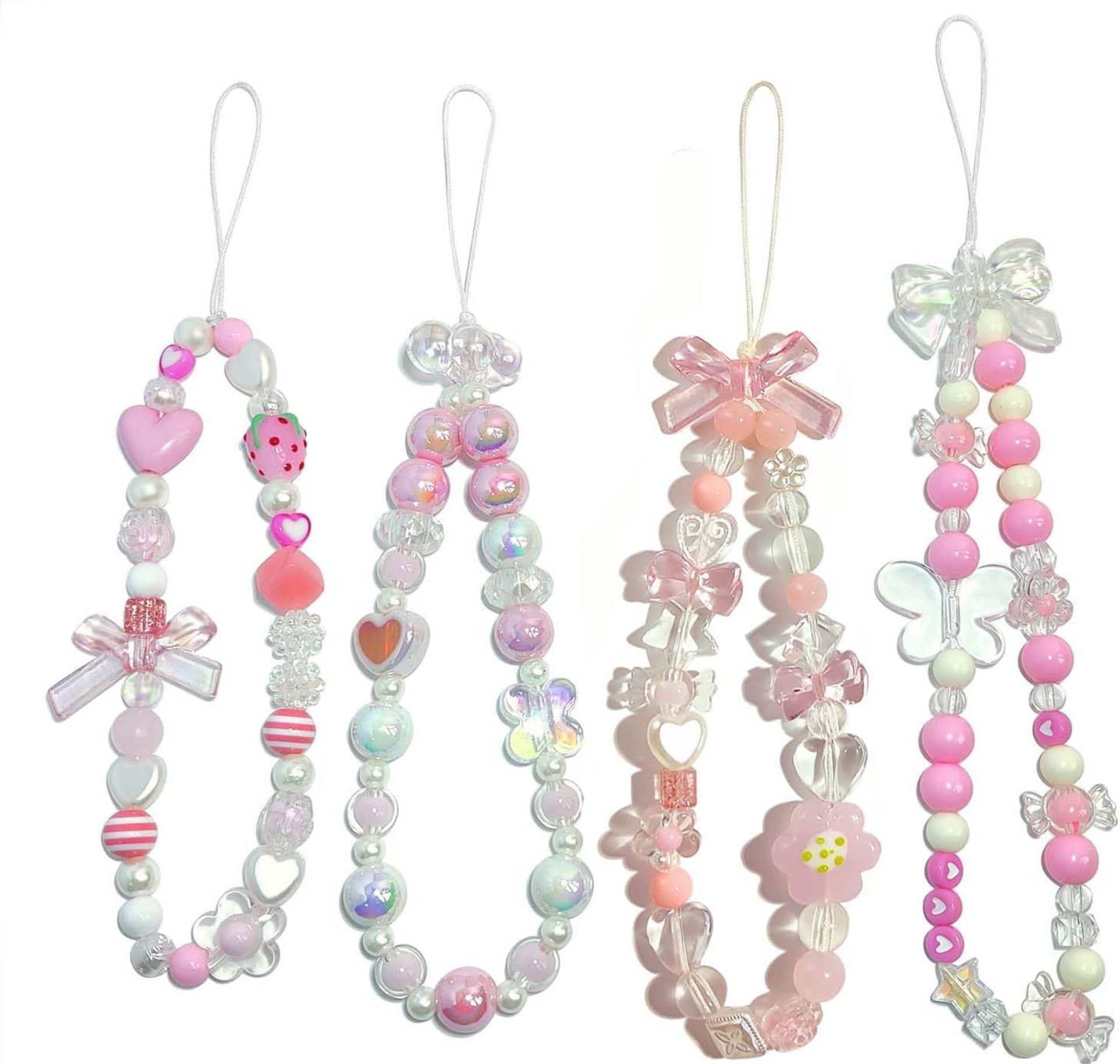 4 Pieces Cute Phone Charms – Beaded Strap Aesthetic Y2K Cell Keychain – Bear Butterfly Heart Cool Charm for Bag, Airpods, Camera Pendants Decor 4 Pieces Cute Phone Charms – Beaded Strap Aesthetic Y2K Cell Keychain – Bear Butterfly Heart Cool Charm for Bag, Airpods, Camera Pendants Decor