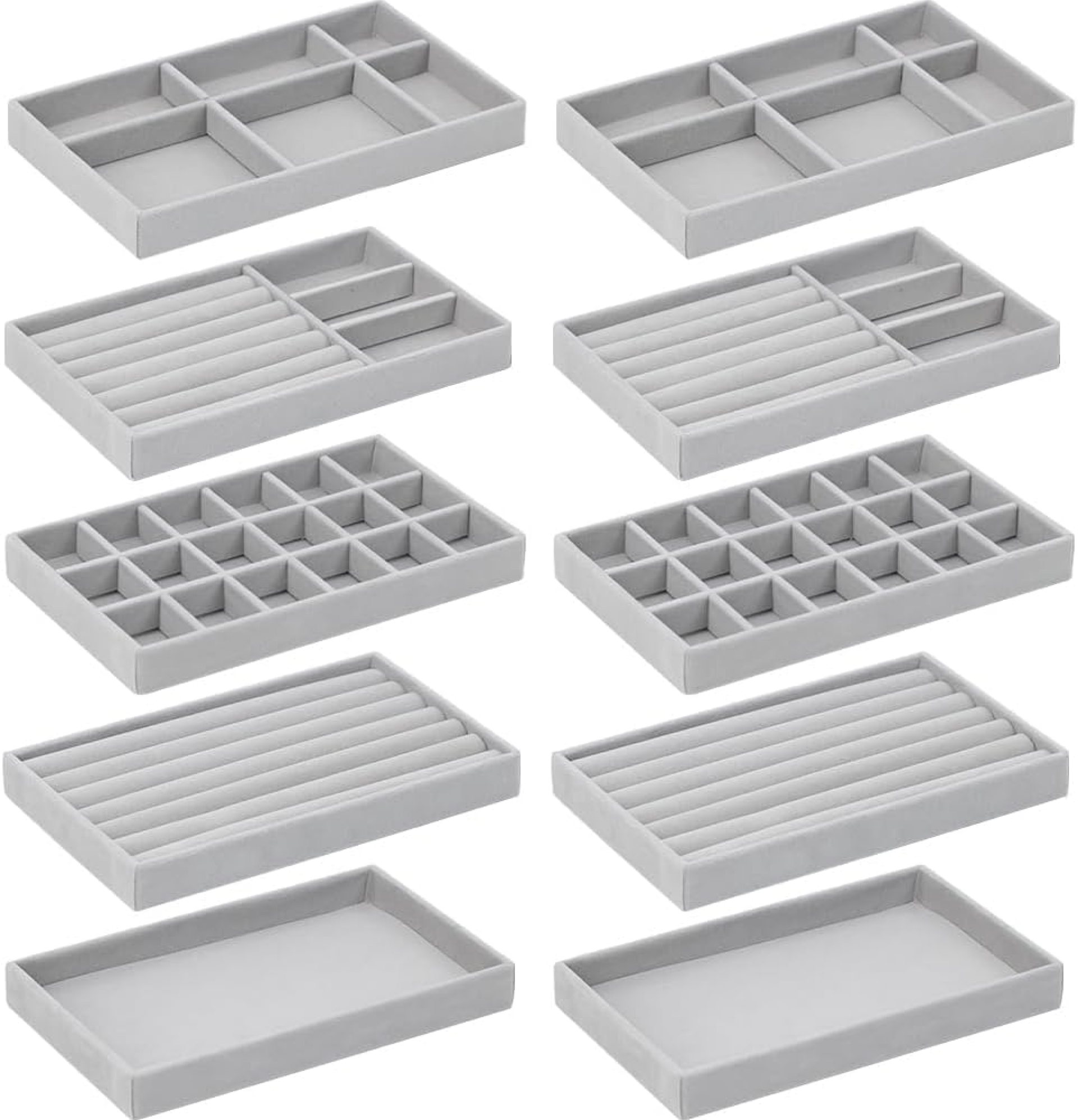 10 Pack Jewelry Trays for Drawers,Stackable Jewelry Drawer Organizers Storage Display,Velvet Jewelry Organizer Inserts Drawers Ring Earring Holder,Perfect Women Gifts Fit in Wardrobe Dresser 10 Pack Jewelry Trays for Drawers,Stackable Jewelry Drawer Organizers Storage Display,Velvet Jewelry Organizer Inserts Drawers Ring Earring Holder,Perfect Women Gifts Fit in Wardrobe Dresser