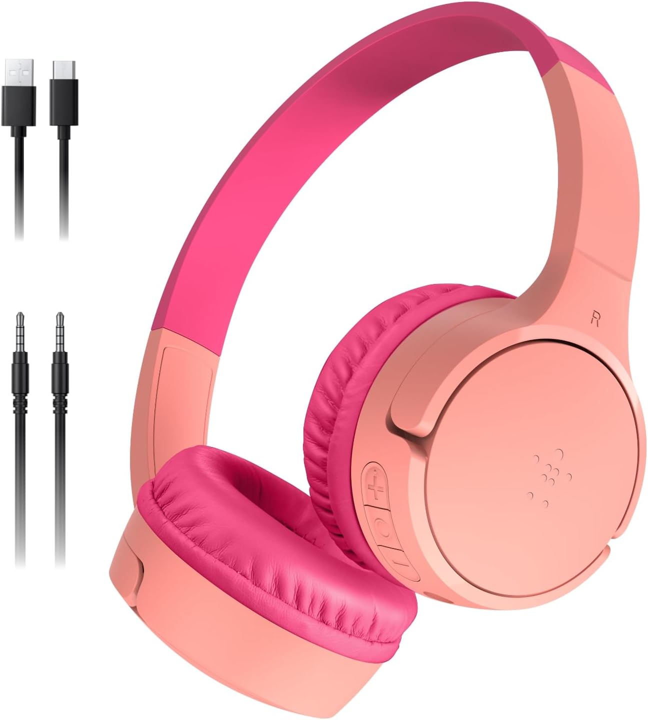 Belkin SoundForm Mini – Wireless Bluetooth Kids Headphones with 30H Battery Life, 85dB Safe Volume Limit, Built-in Microphone – Kids On-Ear Earphones for iPhone, iPad, Fire Tablet & More – Pink Belkin SoundForm Mini – Wireless Bluetooth Kids Headphones with 30H Battery Life, 85dB Safe Volume Limit, Built-in Microphone – Kids On-Ear Earphones for iPhone, iPad, Fire Tablet & More – Pink